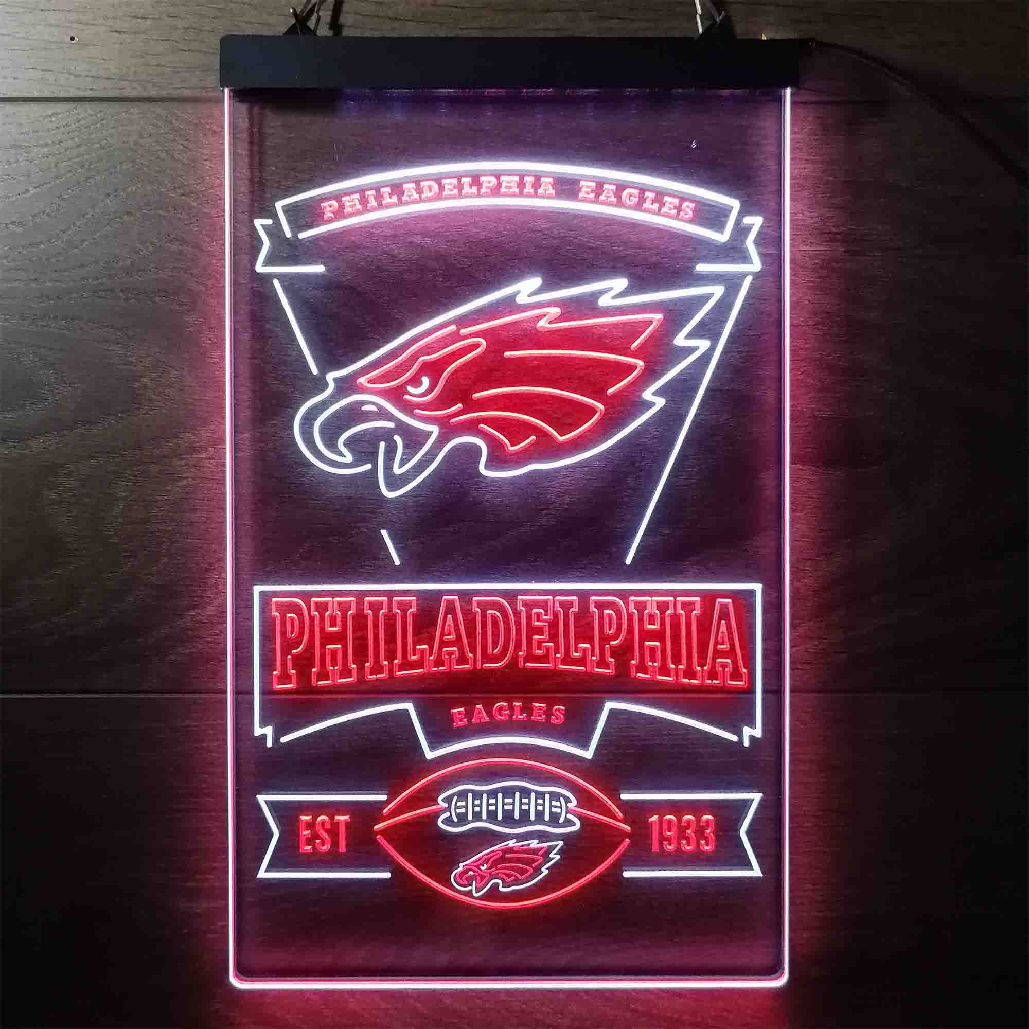 Philadelphia Eagles Est. 1933 Neon-Like LED Sign