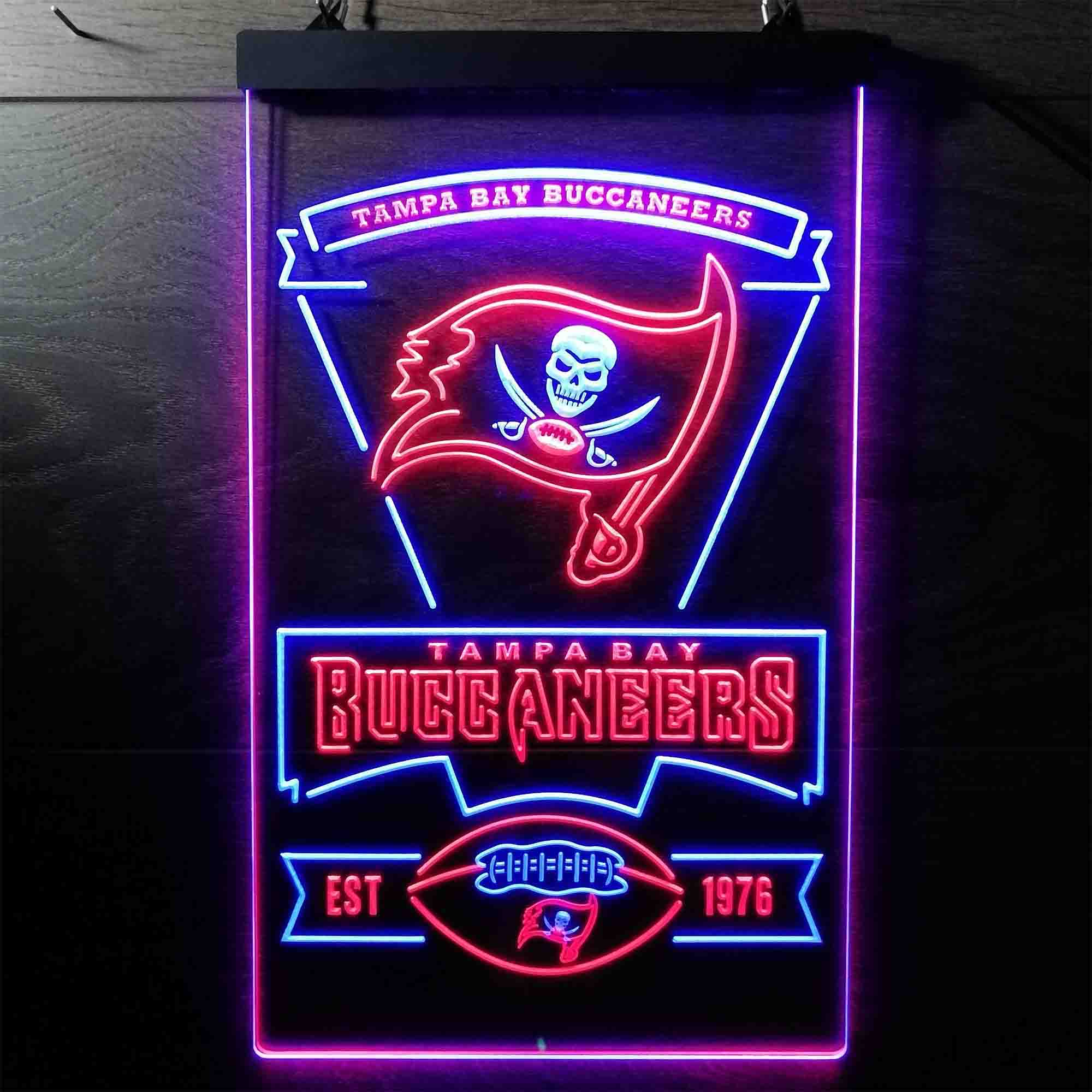 Tampa Bay Buccaneers Est. 1976 Dual Color LED Neon Sign ProLedSign