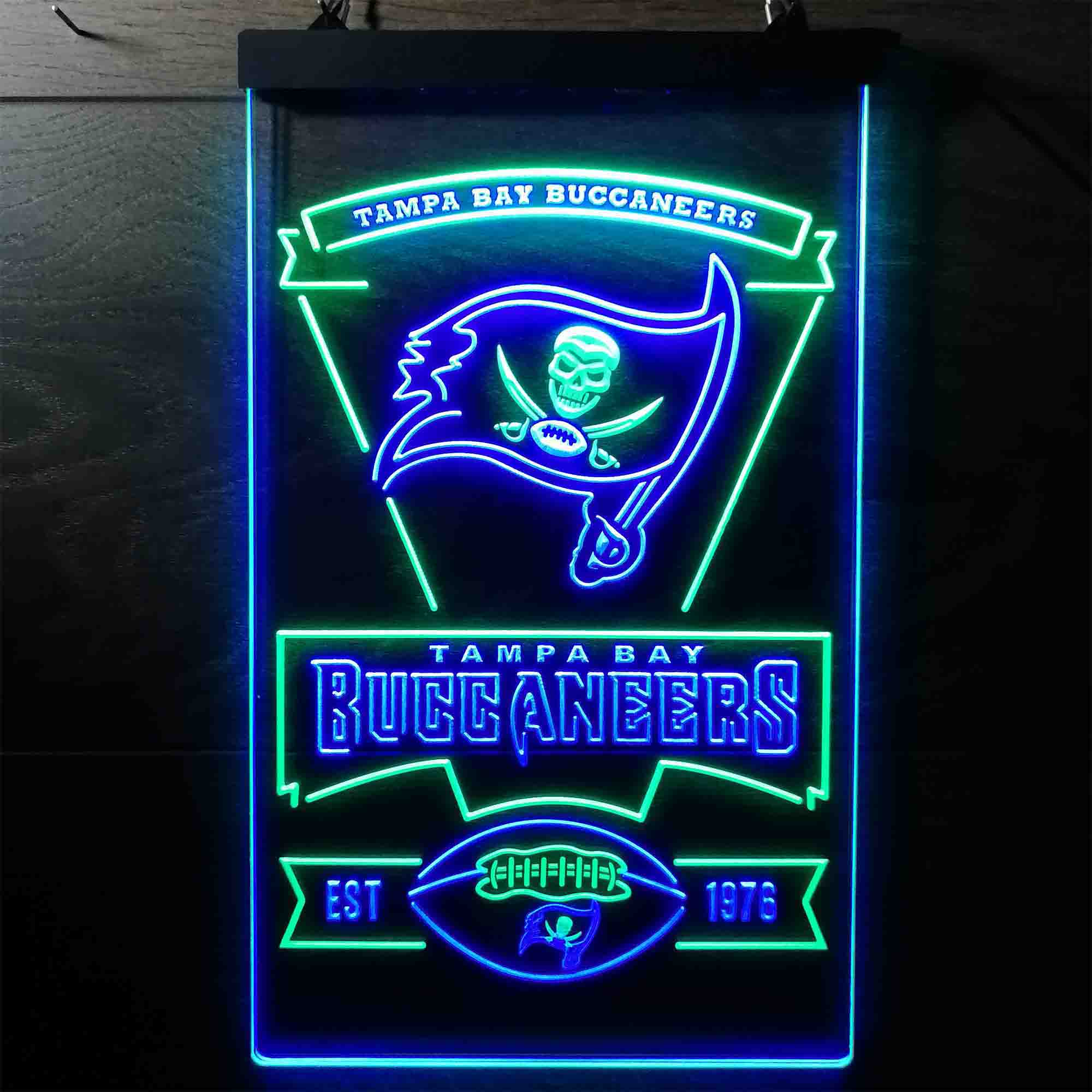 Tampa Bay Buccaneers Est. 1976 Dual Color LED Neon Sign ProLedSign