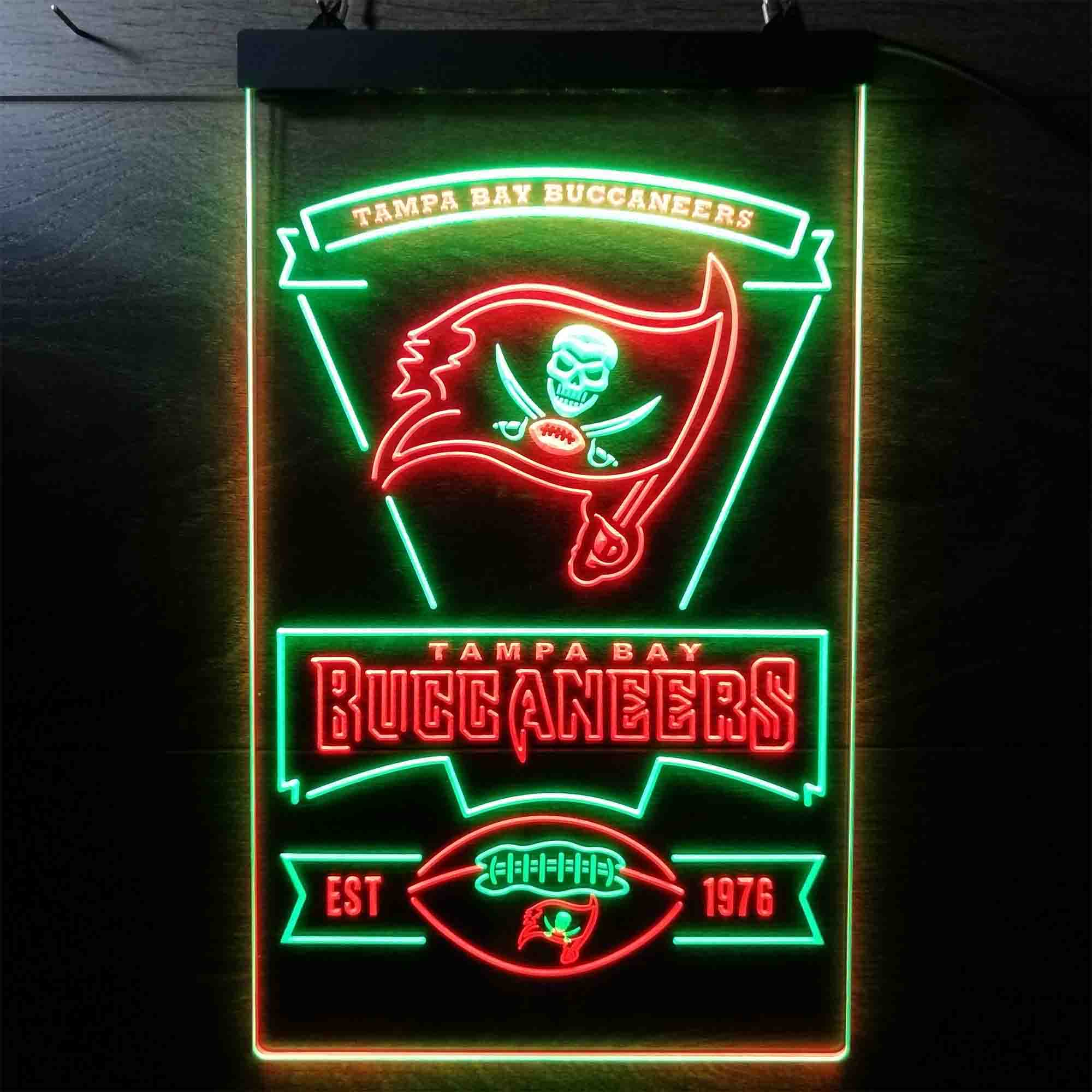 Tampa Bay Buccaneers Est. 1976 Dual Color LED Neon Sign ProLedSign