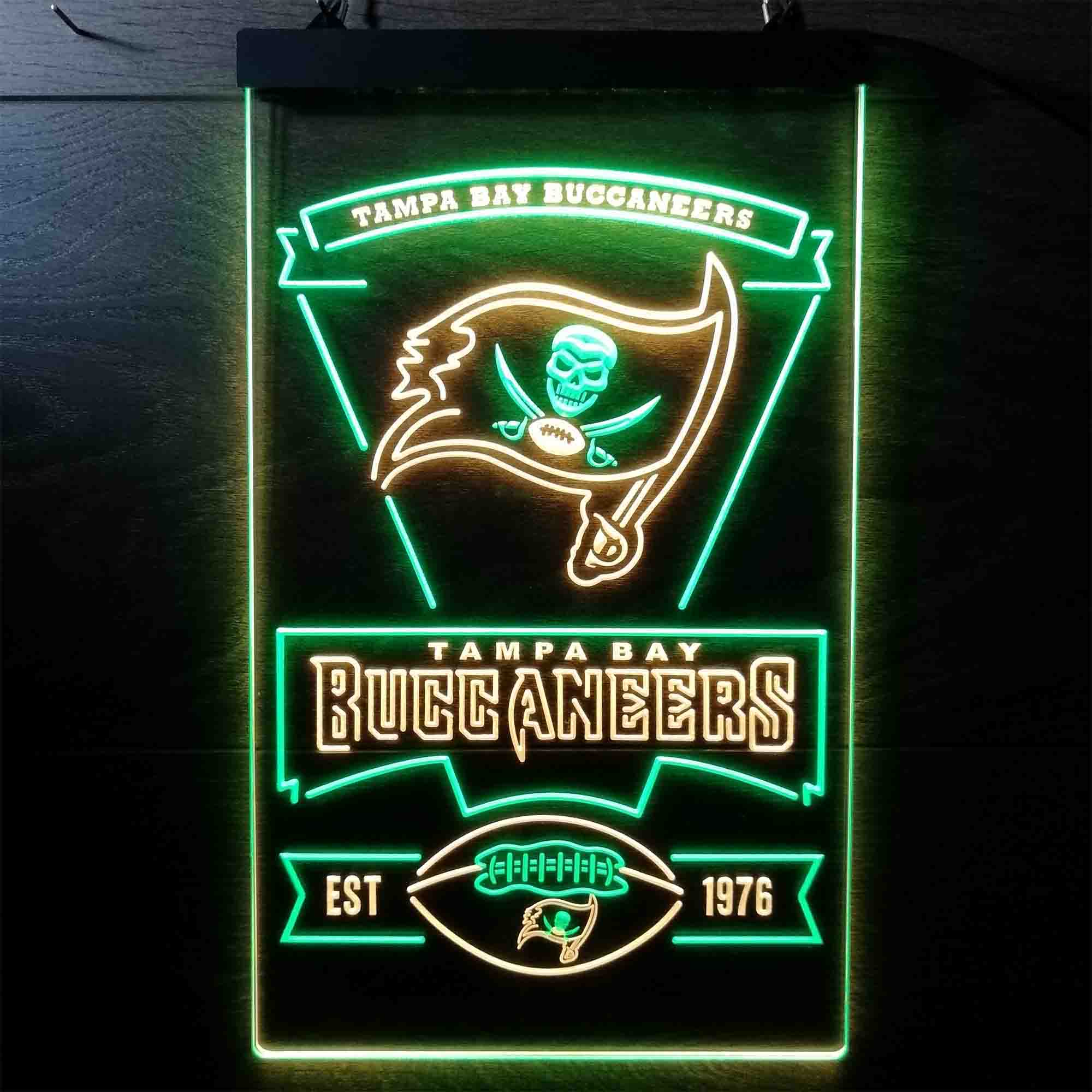 Tampa Bay Buccaneers Est. 1976 Dual Color LED Neon Sign ProLedSign