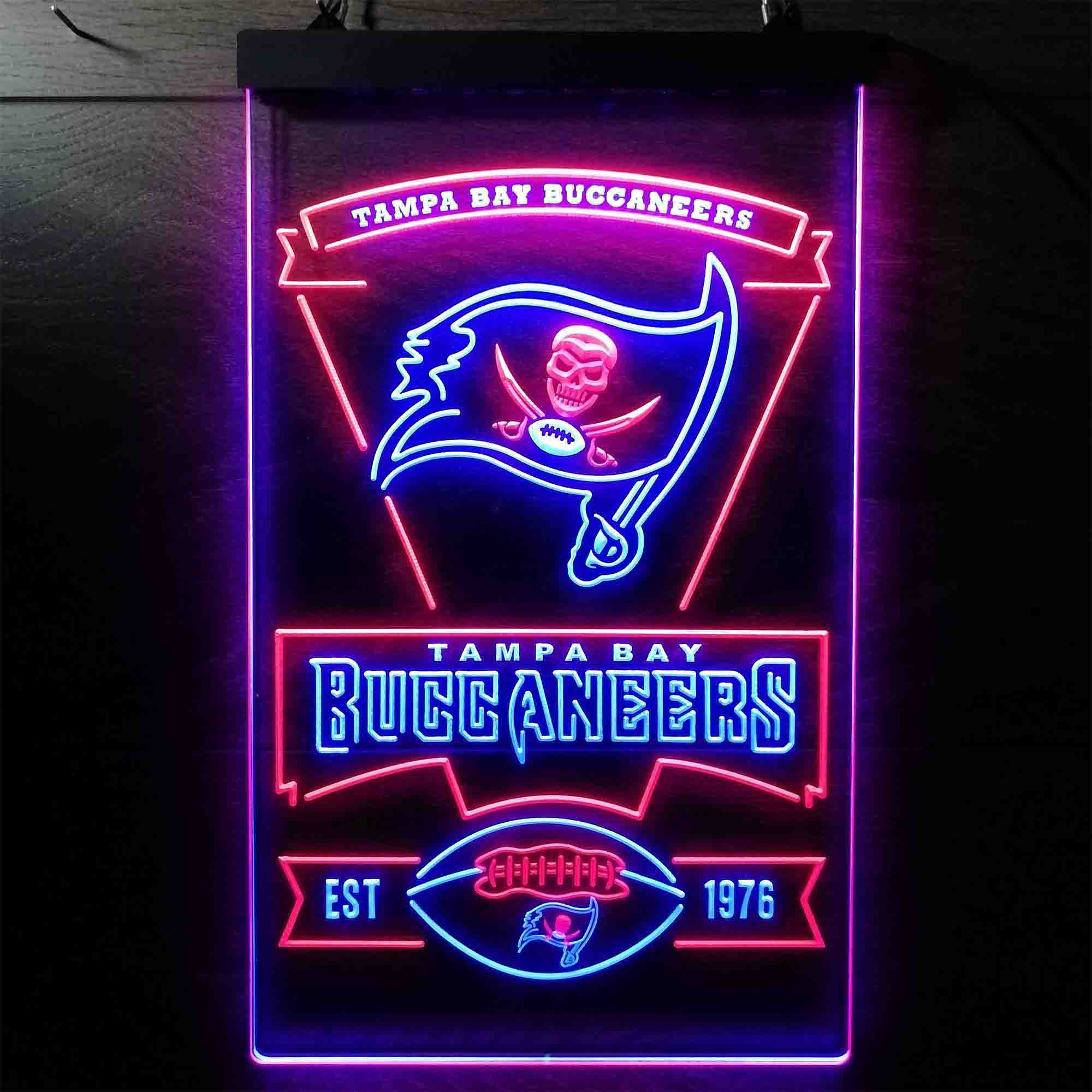 Tampa Bay Buccaneers Est. 1976 Dual Color LED Neon Sign ProLedSign