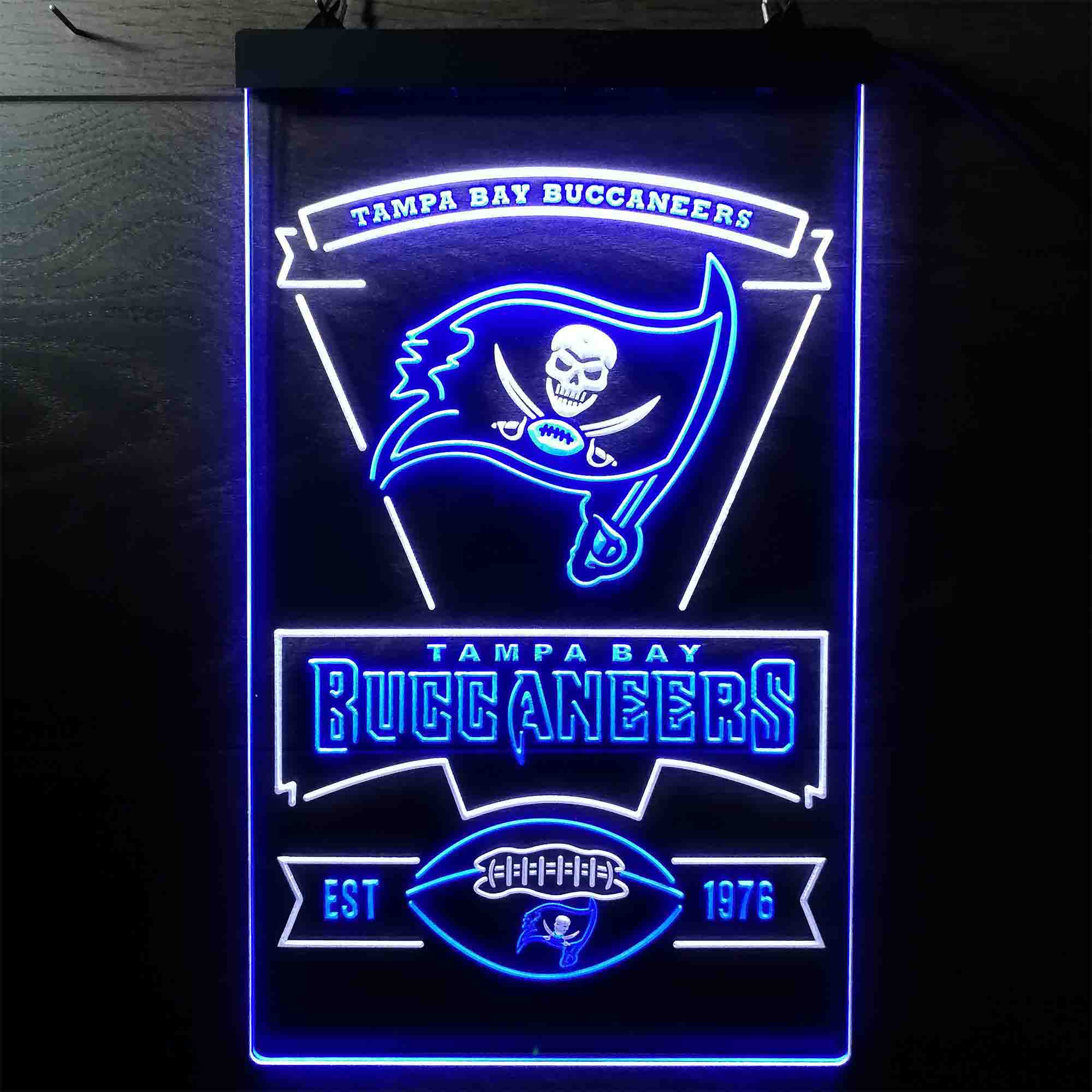 Tampa Bay Buccaneers Est. 1976 Dual Color LED Neon Sign ProLedSign