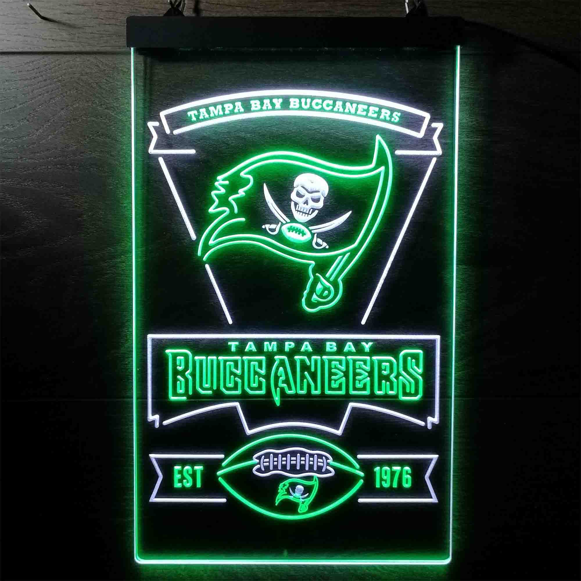 Tampa Bay Buccaneers Est. 1976 Dual Color LED Neon Sign ProLedSign