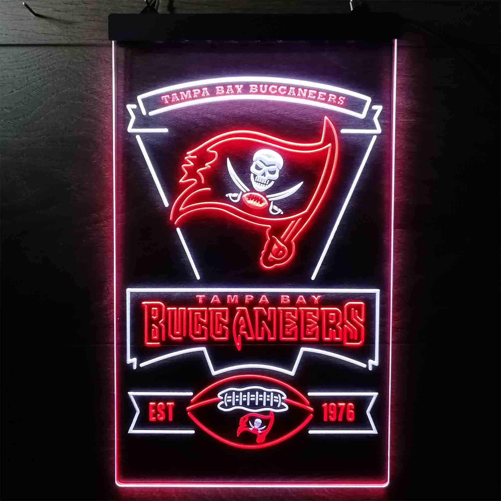 Tampa Bay Buccaneers Est. 1976 Dual Color LED Neon Sign ProLedSign