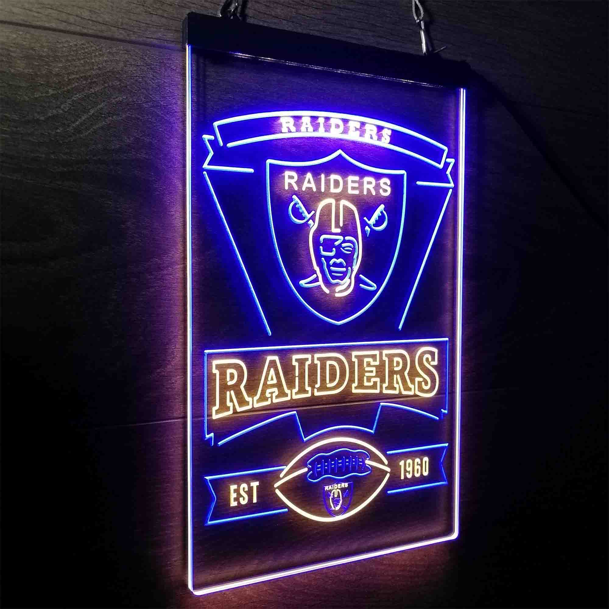 Las Vegas Raiders Est. 1960 Neon-Like Led Light Sign