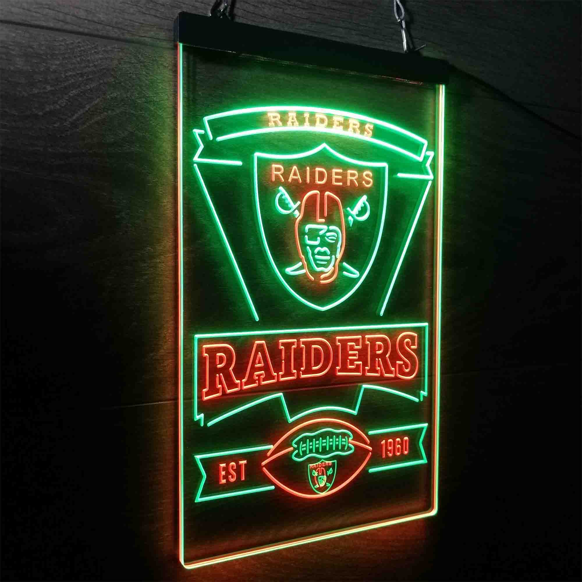 Las Vegas Raiders Est. 1960 Neon-Like Led Light Sign