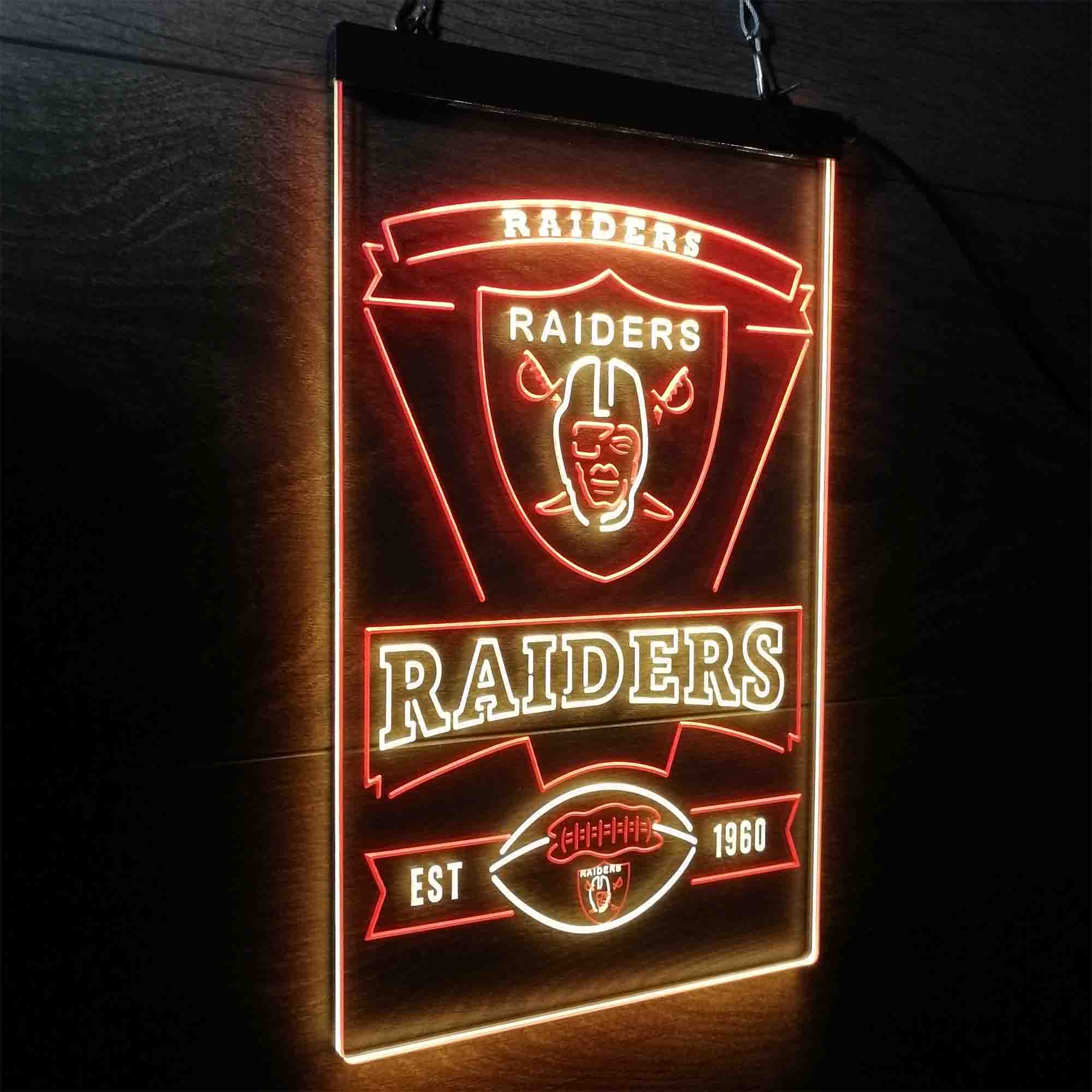 Las Vegas Raiders Est. 1960 Neon-Like Led Light Sign