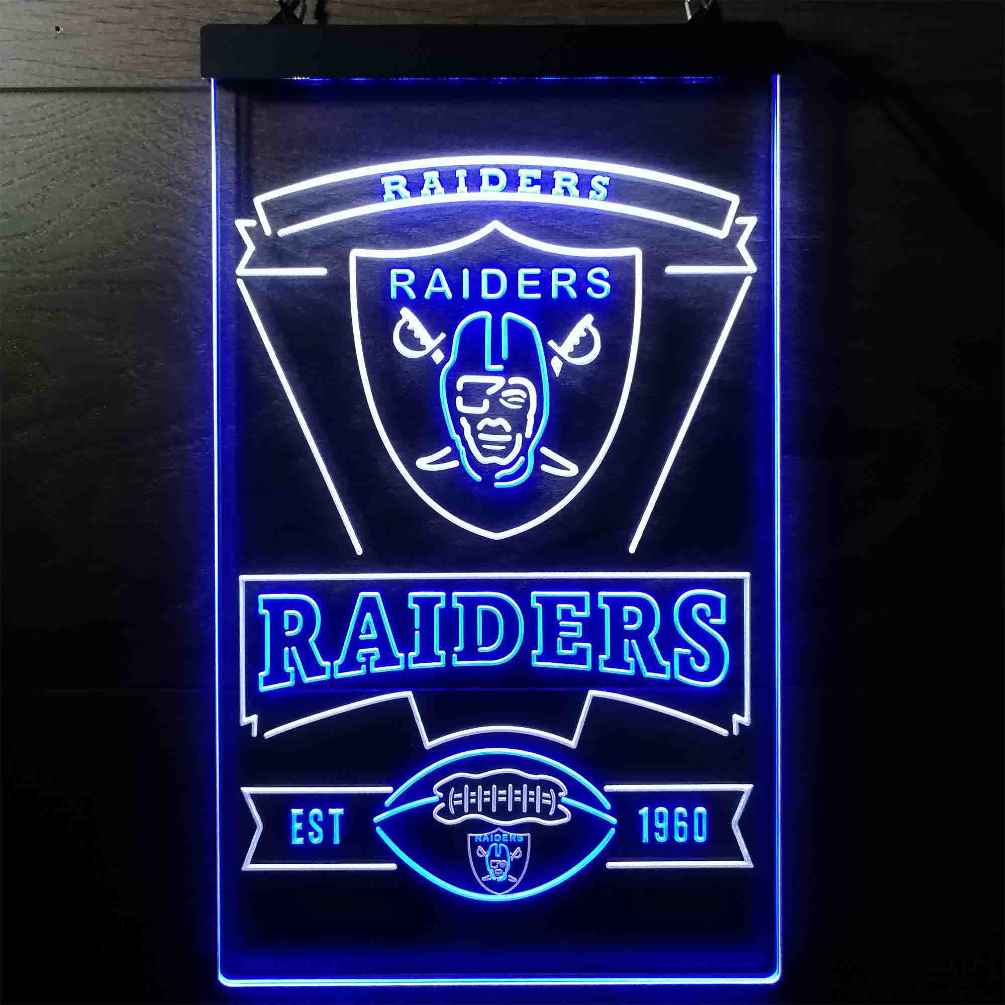 Las Vegas Raiders Est. 1960 Neon-Like Led Light Sign