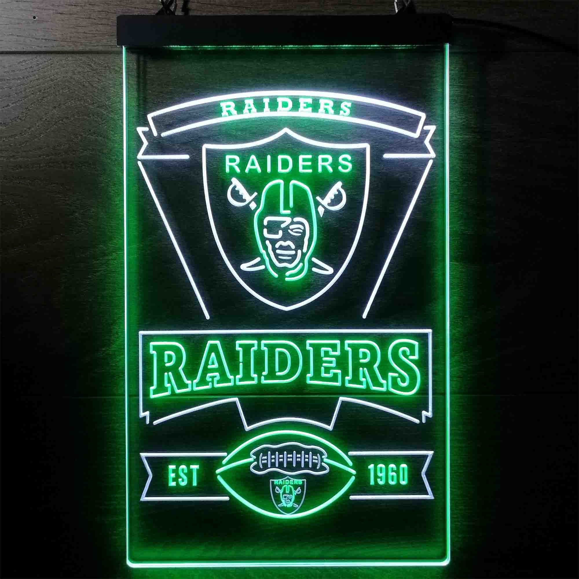 Las Vegas Raiders Est. 1960 Neon-Like Led Light Sign