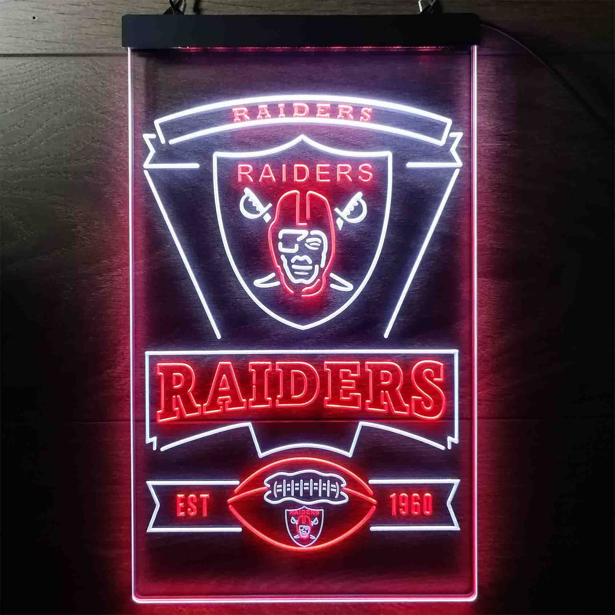 Oakland Raiders Est. 1960 Neon-Like LED Sign