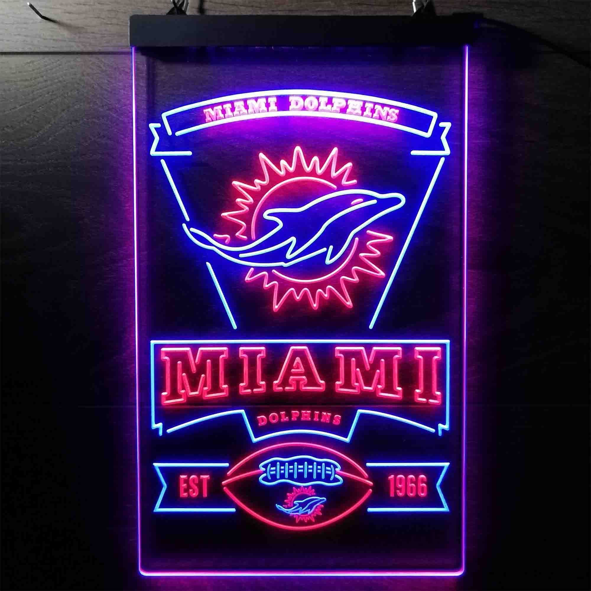 Miami Dolphins Memorabilia Neon Bar Led Light Sign