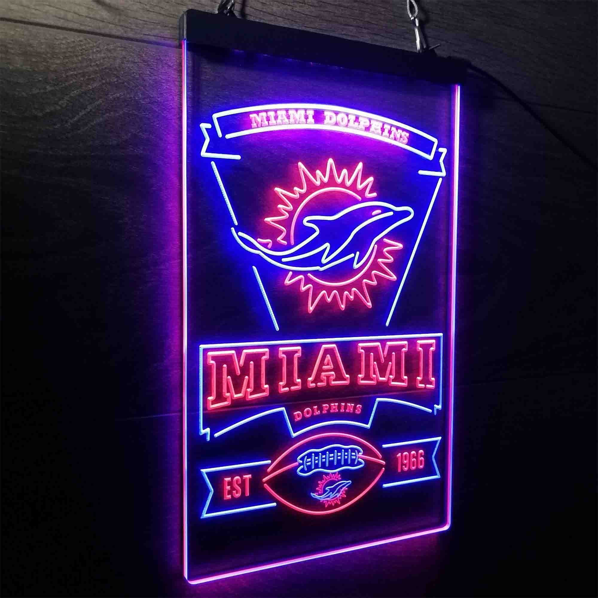 Miami Dolphins Memorabilia Neon Bar Led Light Sign