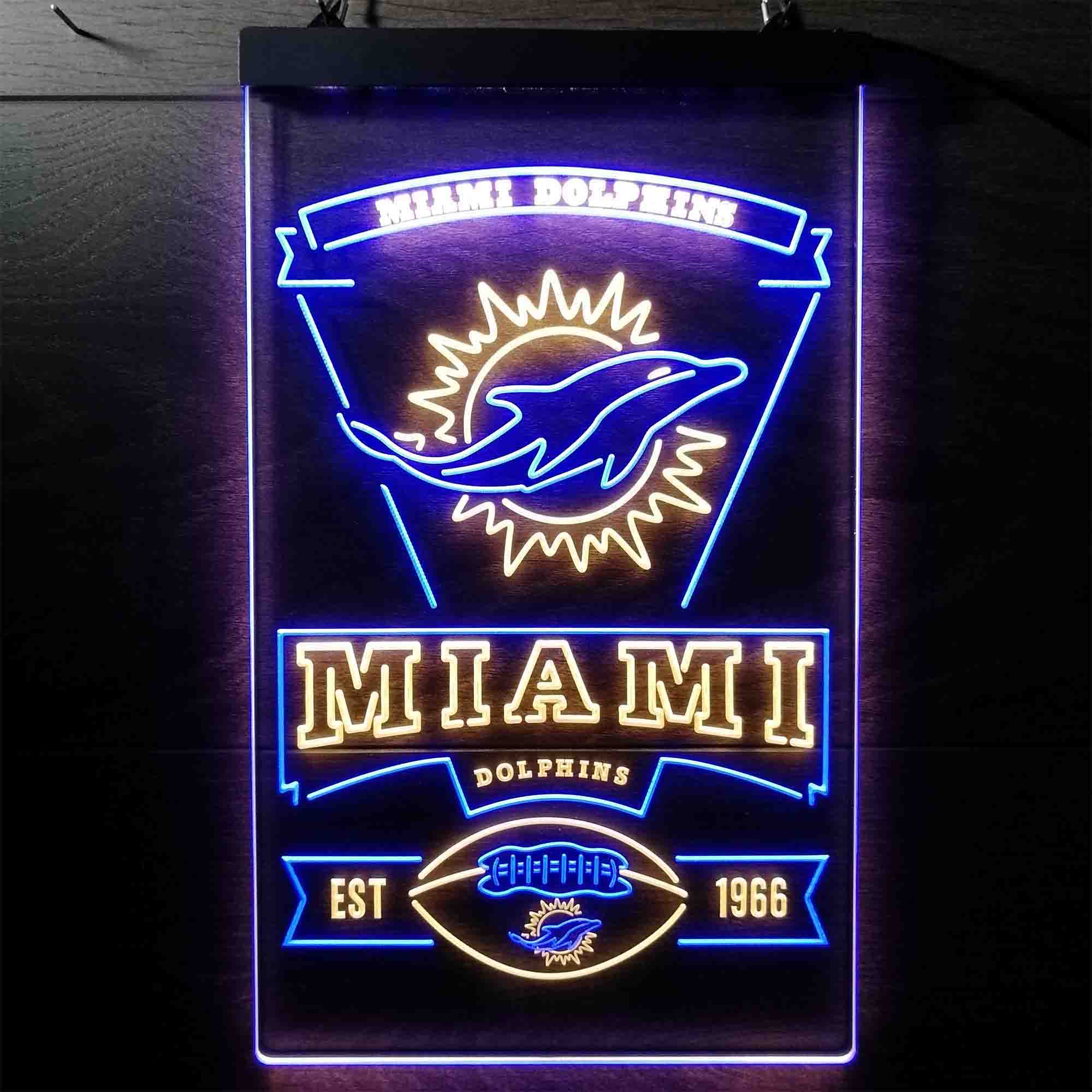 Miami Dolphins Memorabilia Neon Bar Led Light Sign