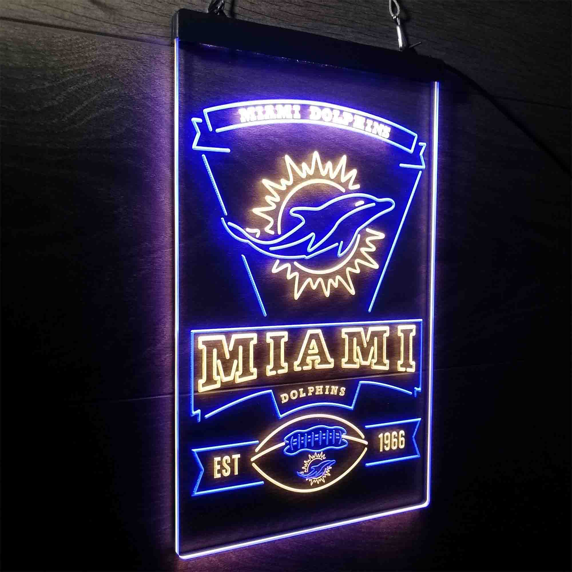 Miami Dolphins Memorabilia Neon Bar Led Light Sign