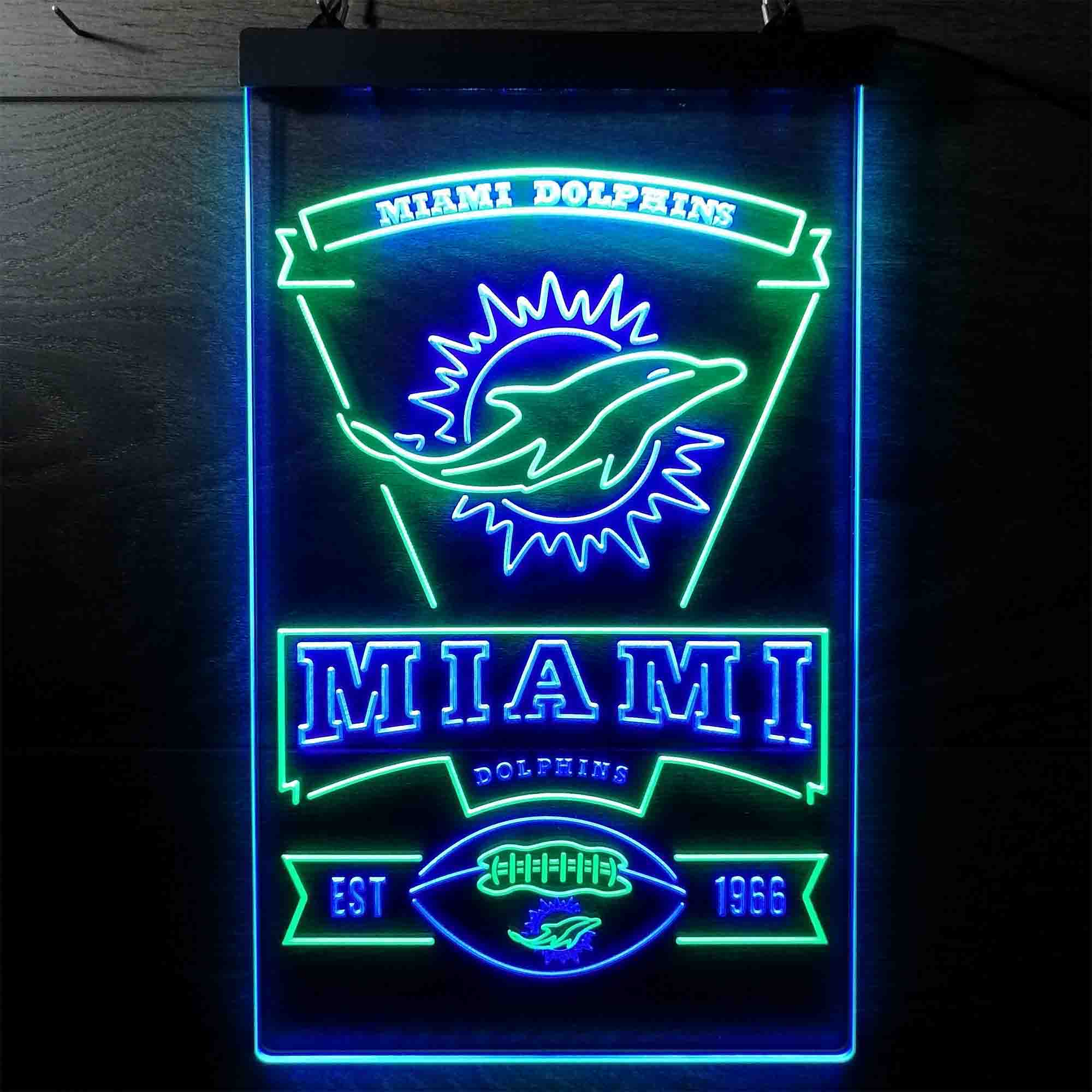 Miami Dolphins Memorabilia Neon Bar Led Light Sign