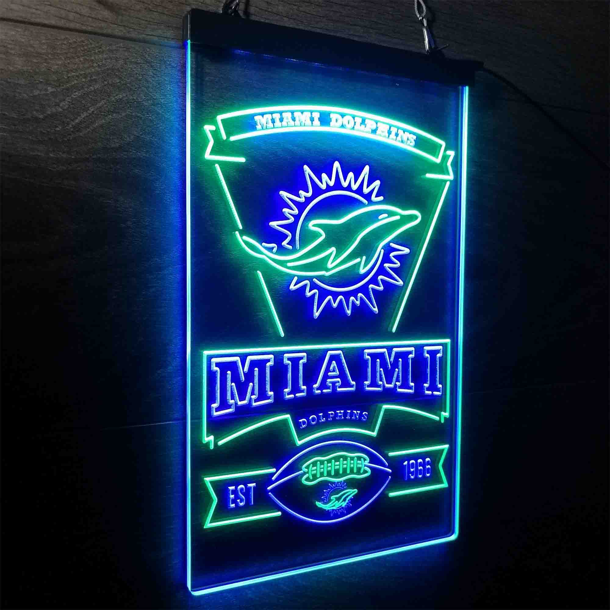 Miami Dolphins Memorabilia Neon Bar Led Light Sign