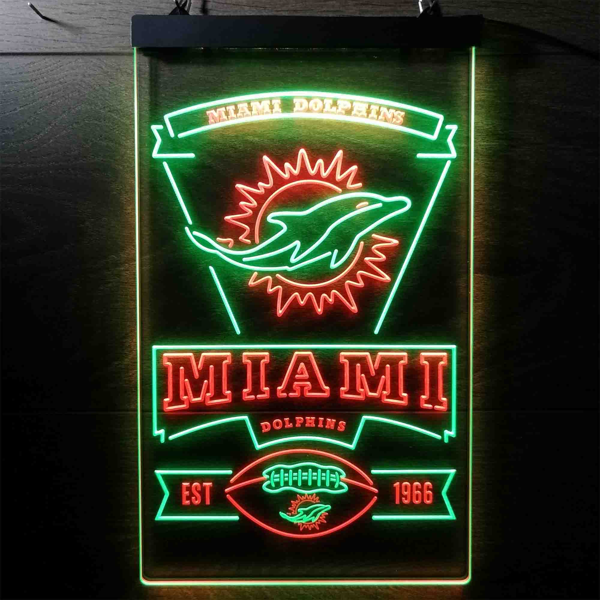 Miami Dolphins Memorabilia Neon Bar Led Light Sign