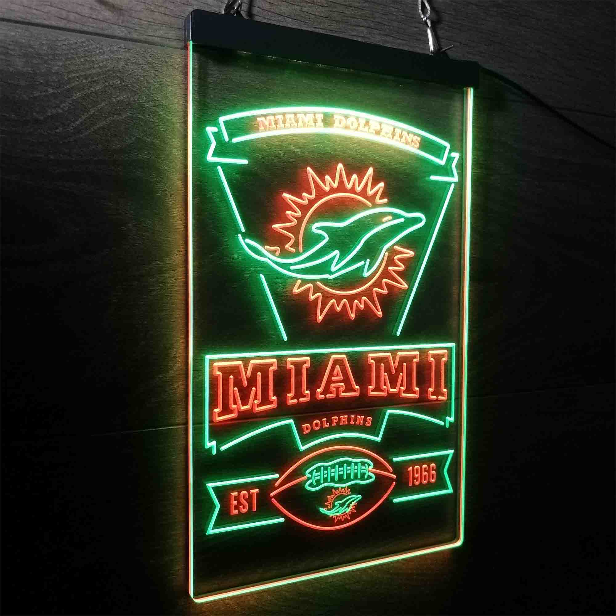 Miami Dolphins Memorabilia Neon Bar Led Light Sign