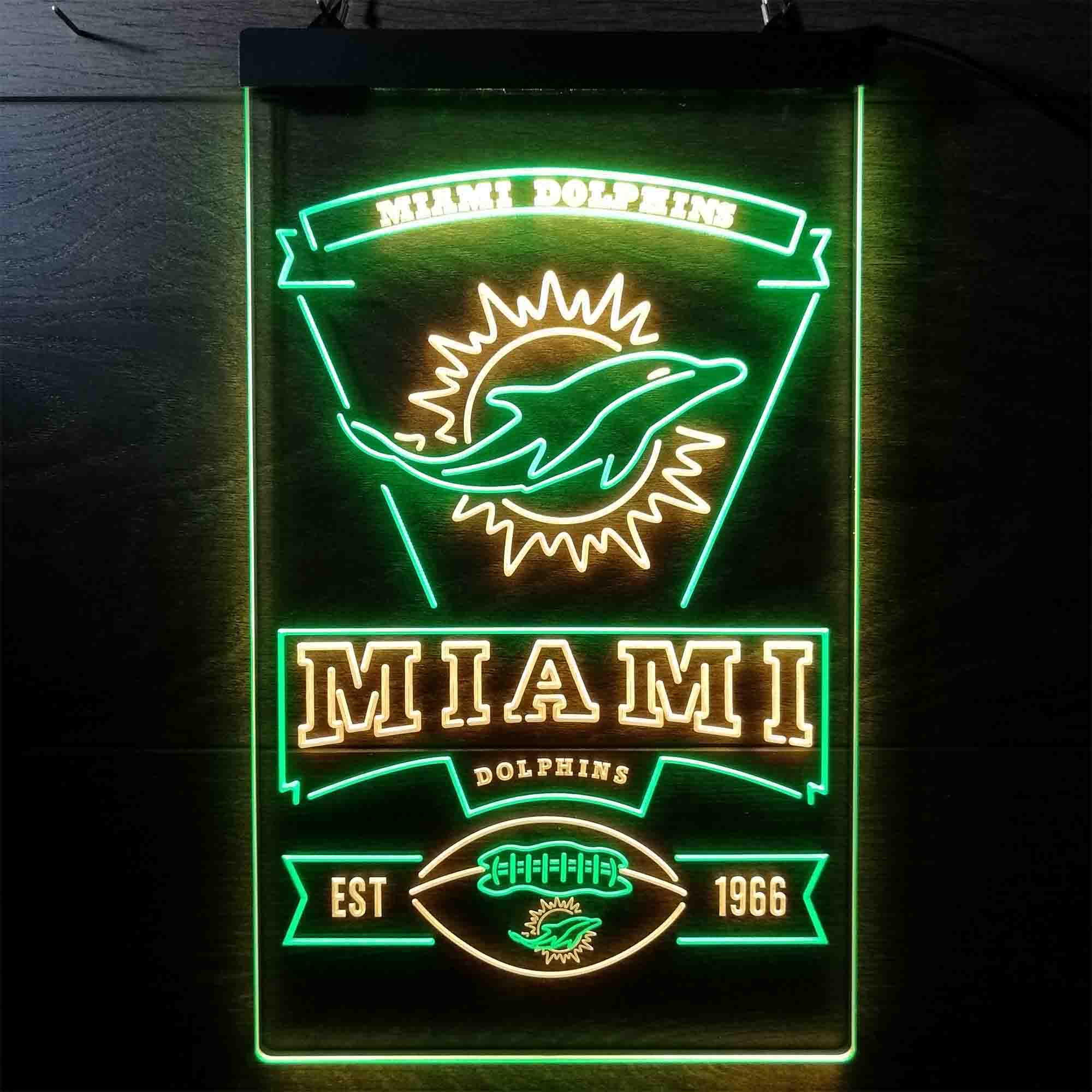 Miami Dolphins Memorabilia Neon Bar Led Light Sign