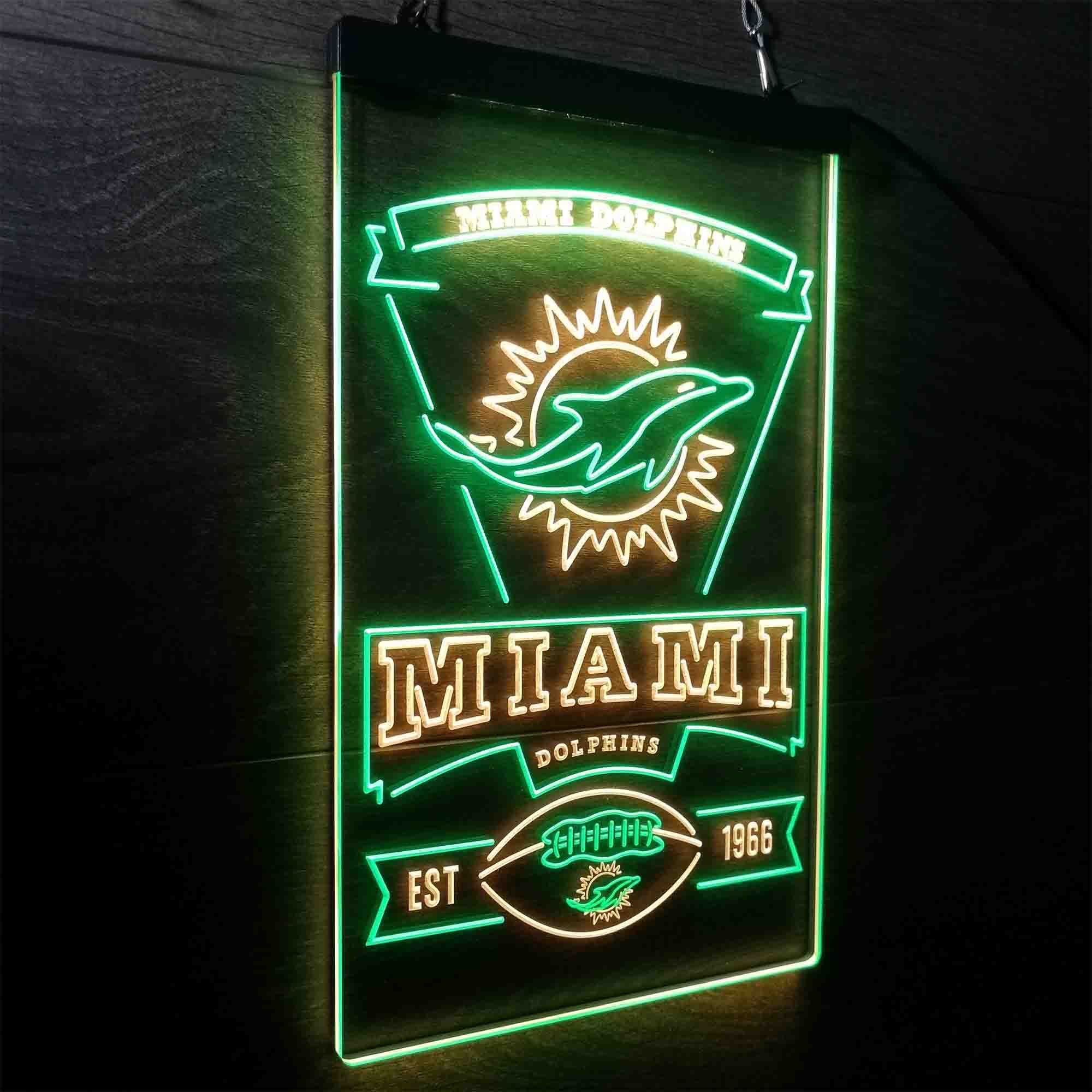 Miami Dolphins Memorabilia Neon Bar Led Light Sign