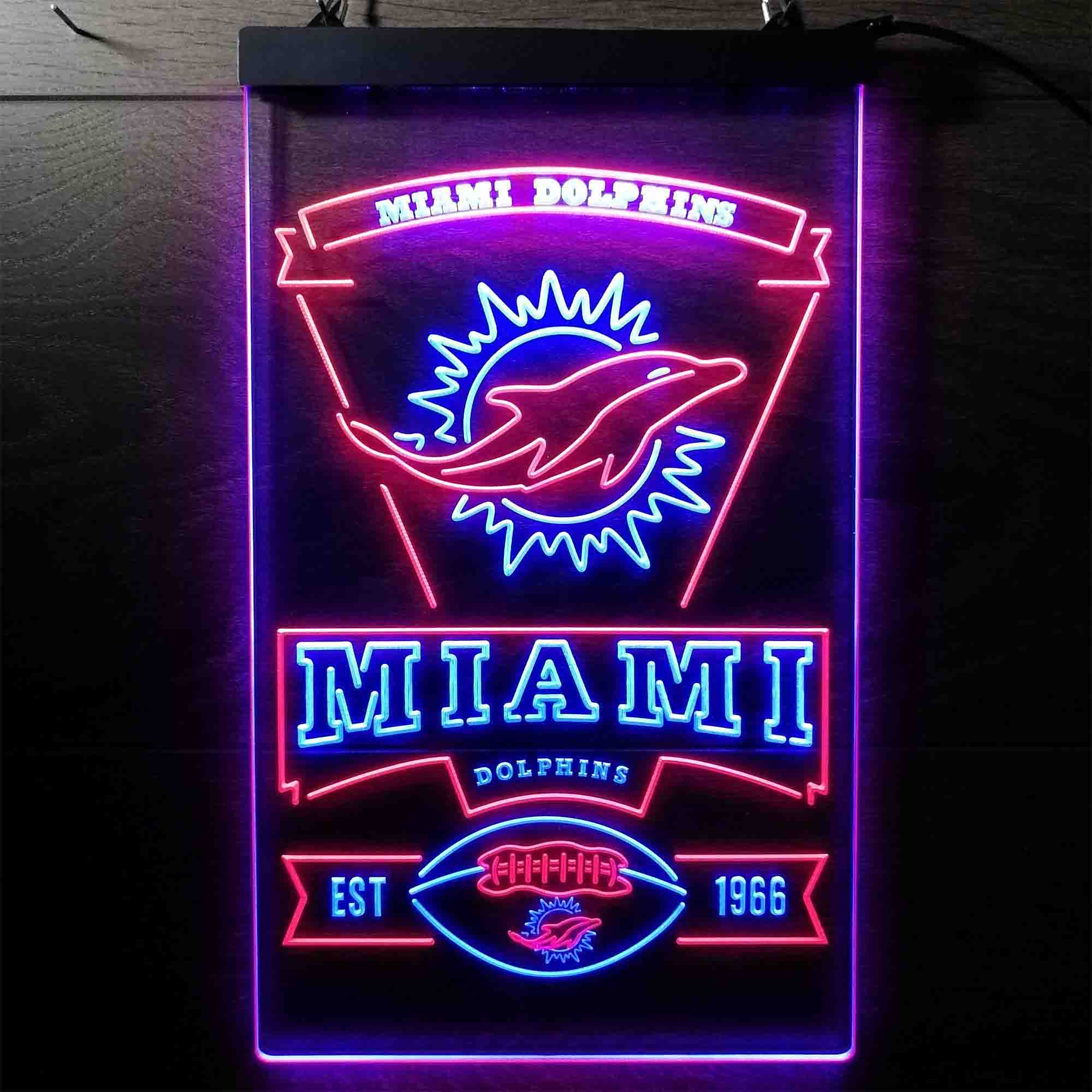 Miami Dolphins Memorabilia Neon Bar Led Light Sign