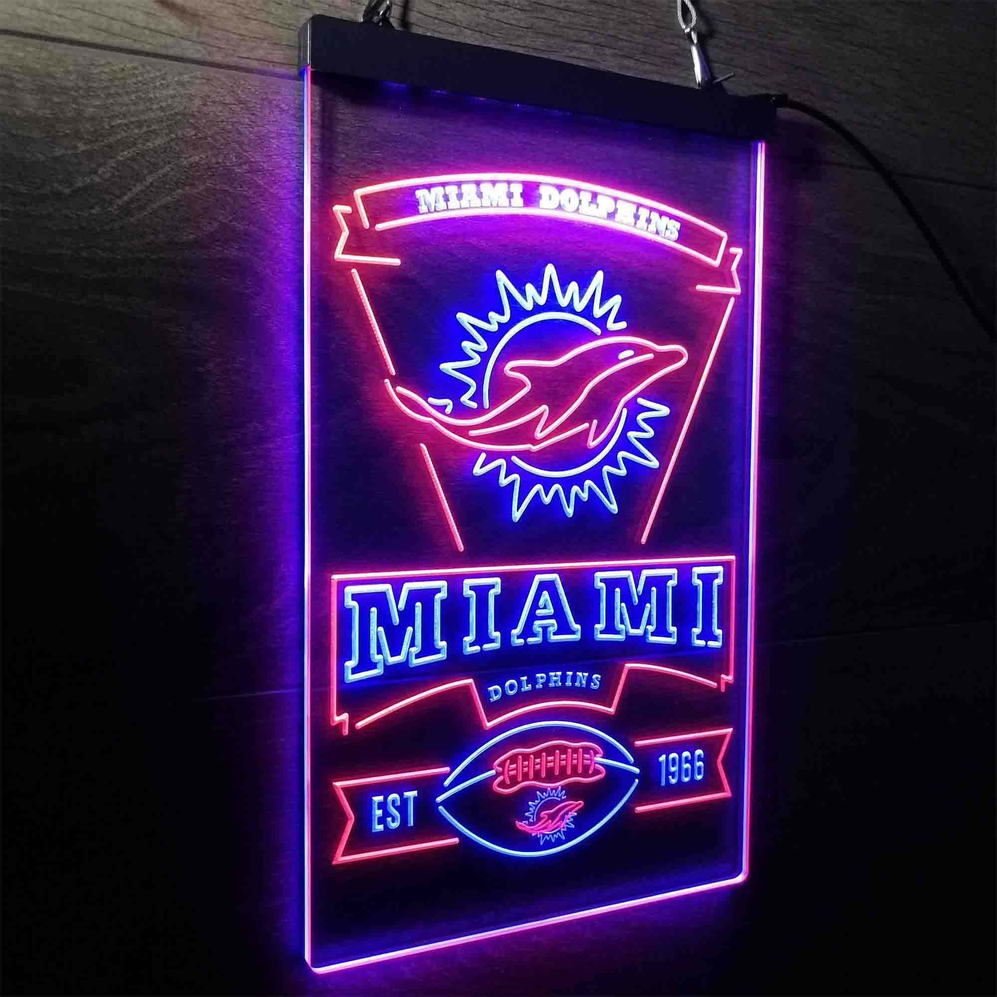 Miami Dolphins Memorabilia Neon Bar Led Light Sign