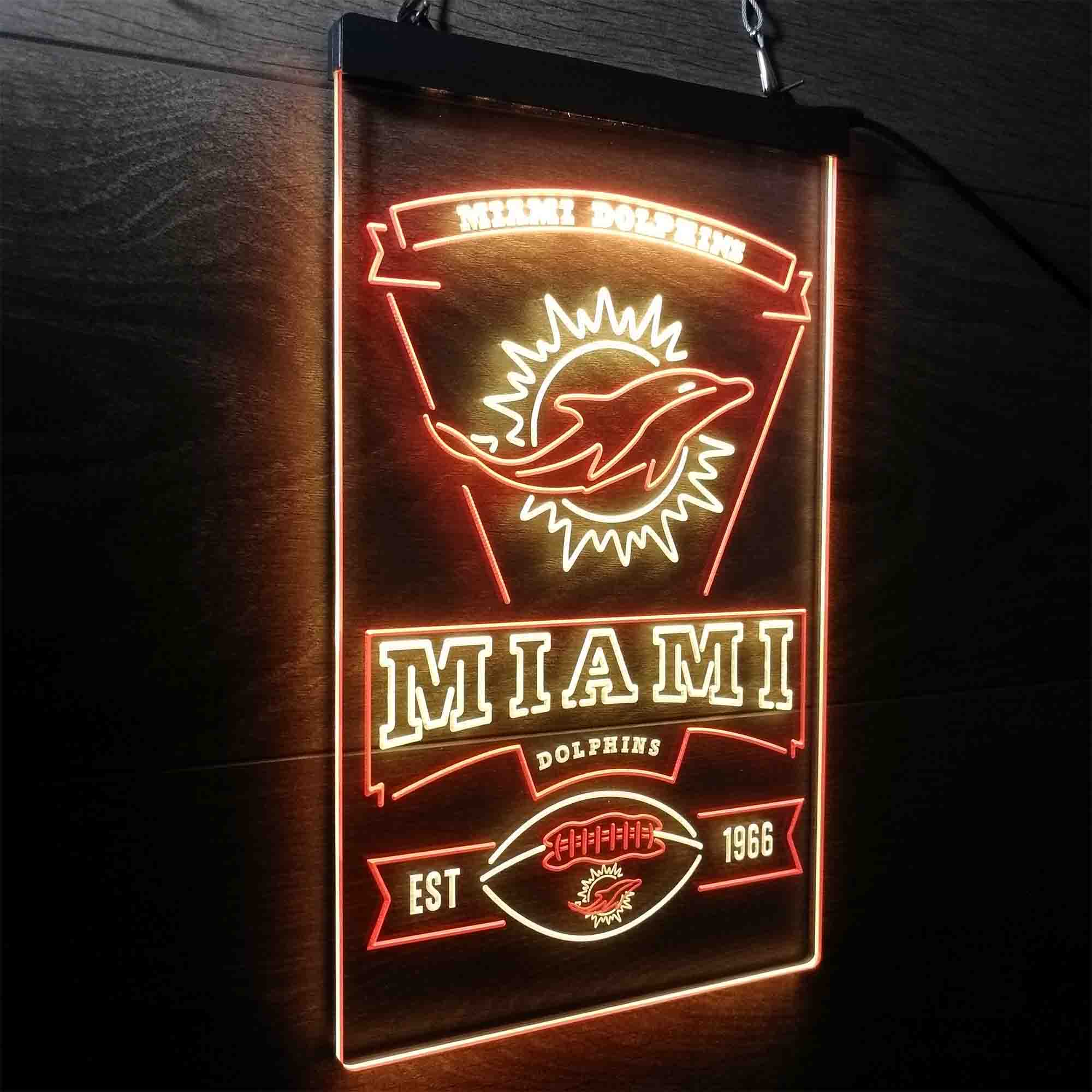 Miami Dolphins Memorabilia Neon Bar Led Light Sign