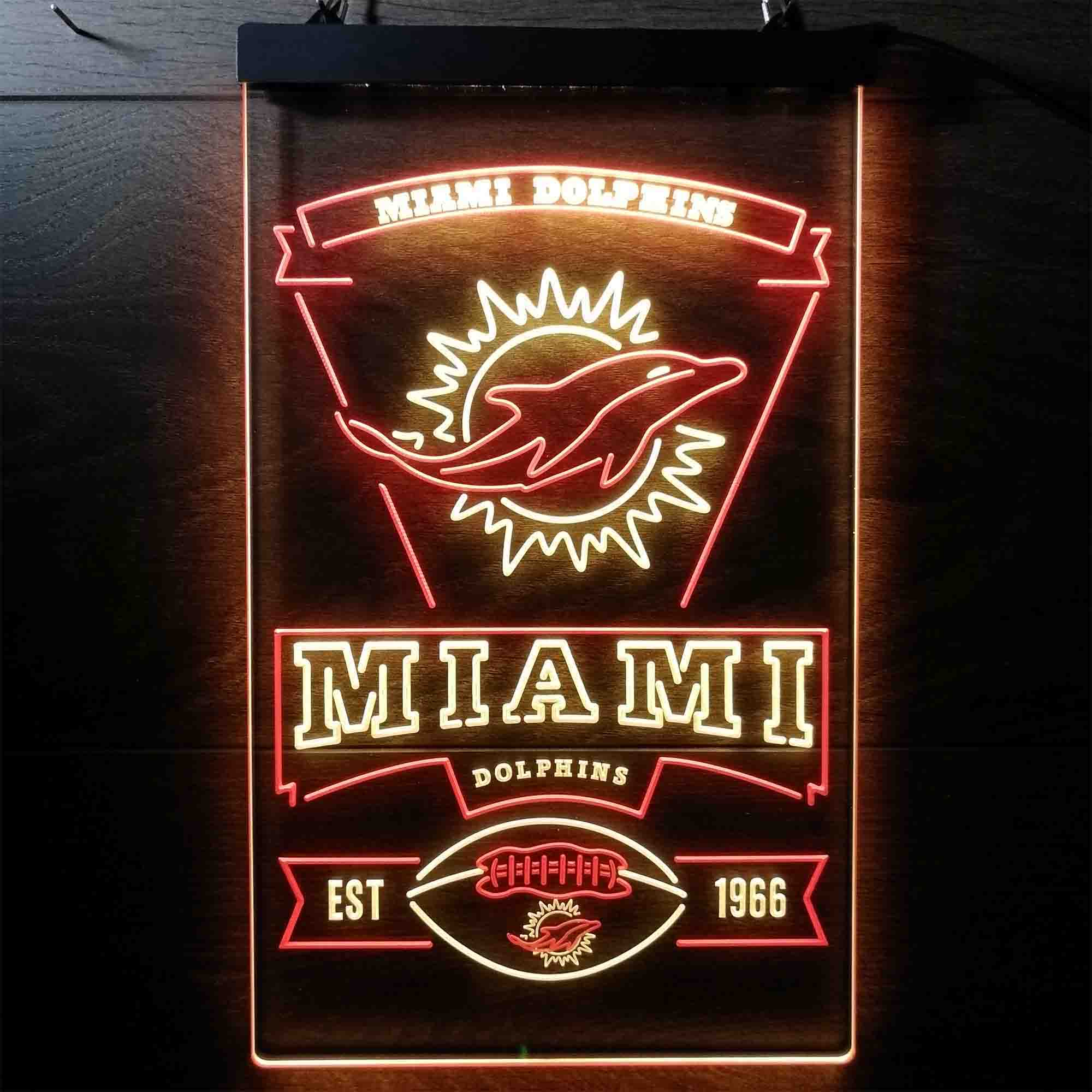 Miami Dolphins Memorabilia Neon Bar Led Light Sign