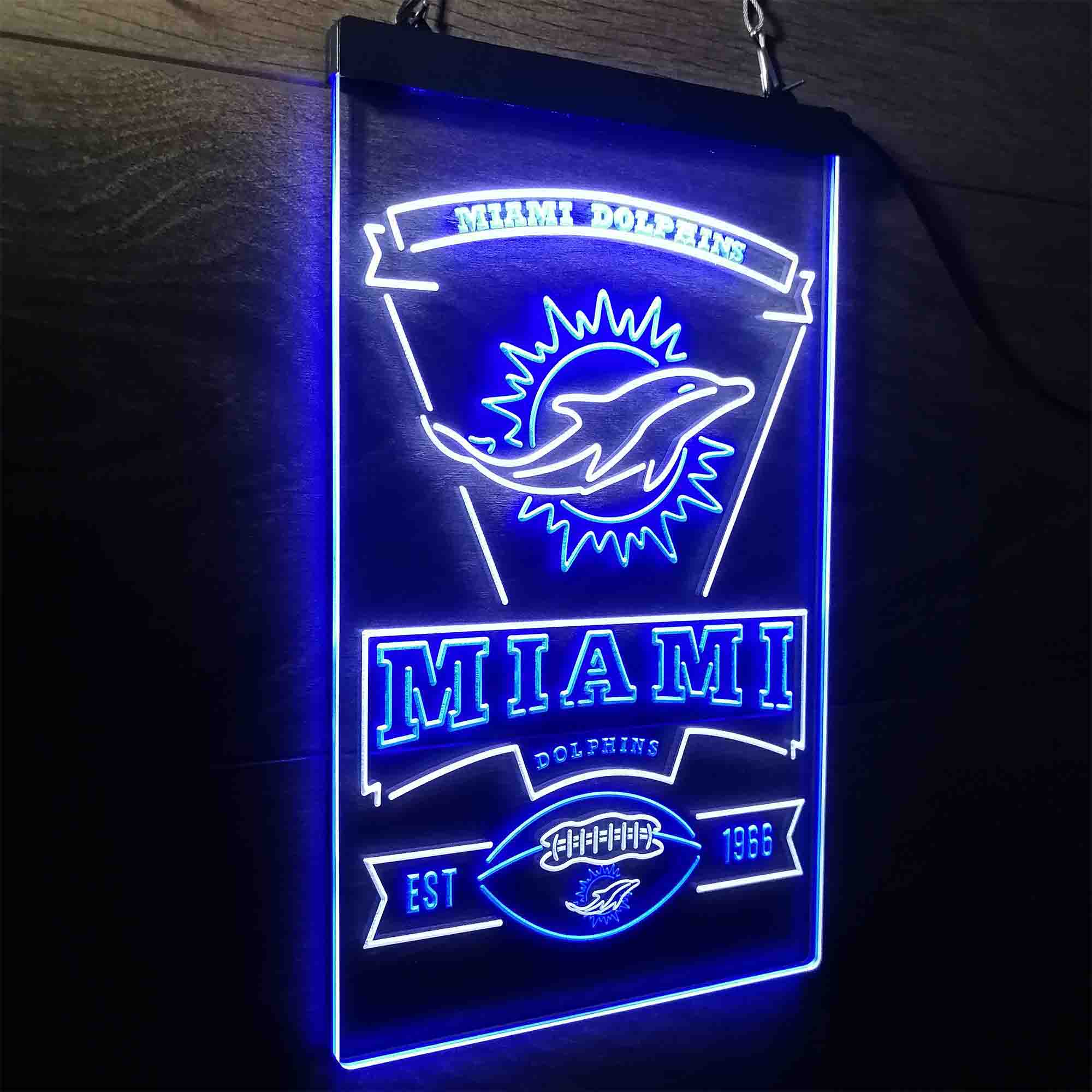 Miami Dolphins Memorabilia Neon Bar Led Light Sign