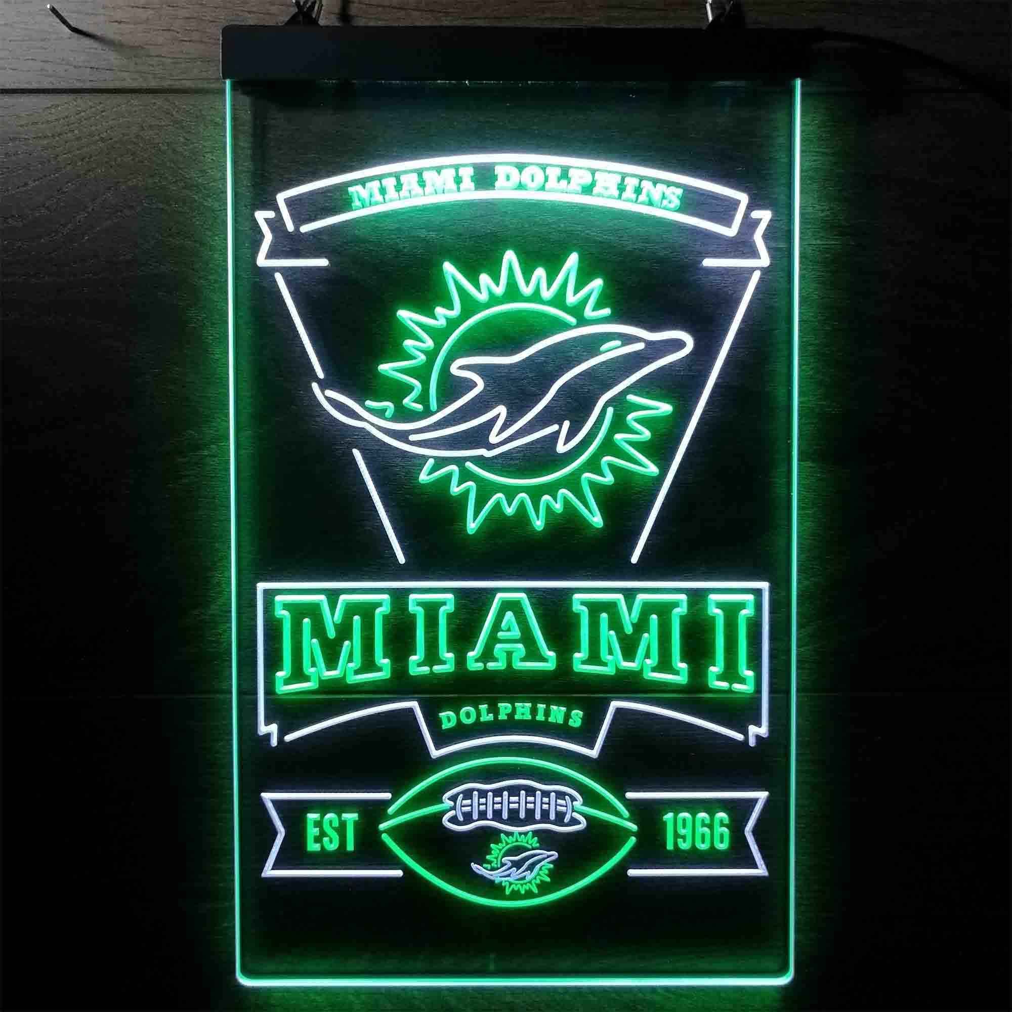 Miami Dolphins Memorabilia Neon Bar Led Light Sign