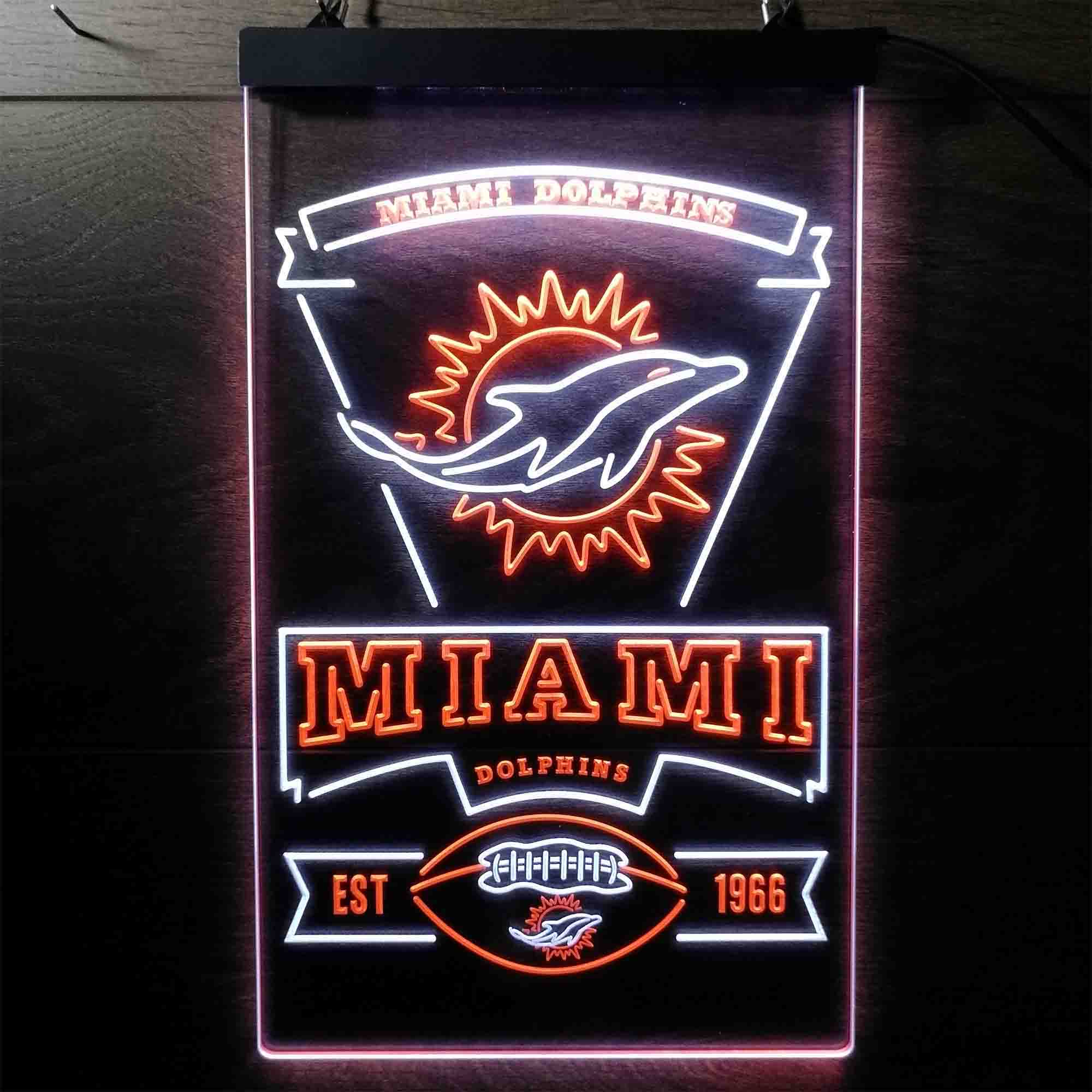 Miami Dolphins Memorabilia Neon Bar Led Light Sign