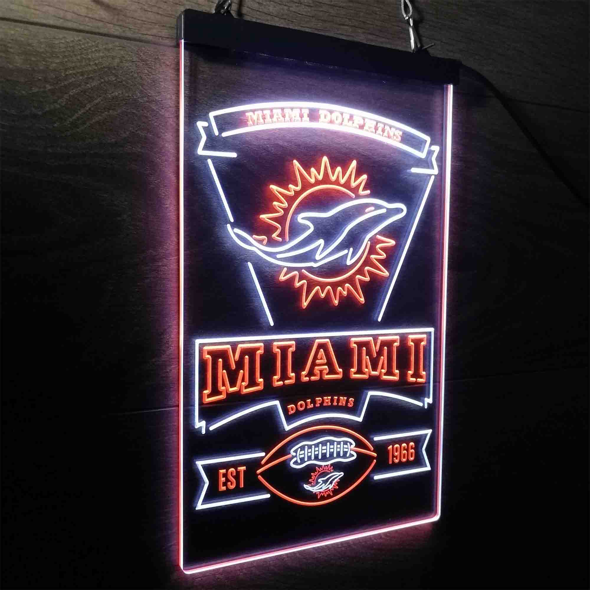 Miami Dolphins Memorabilia Neon Bar Led Light Sign