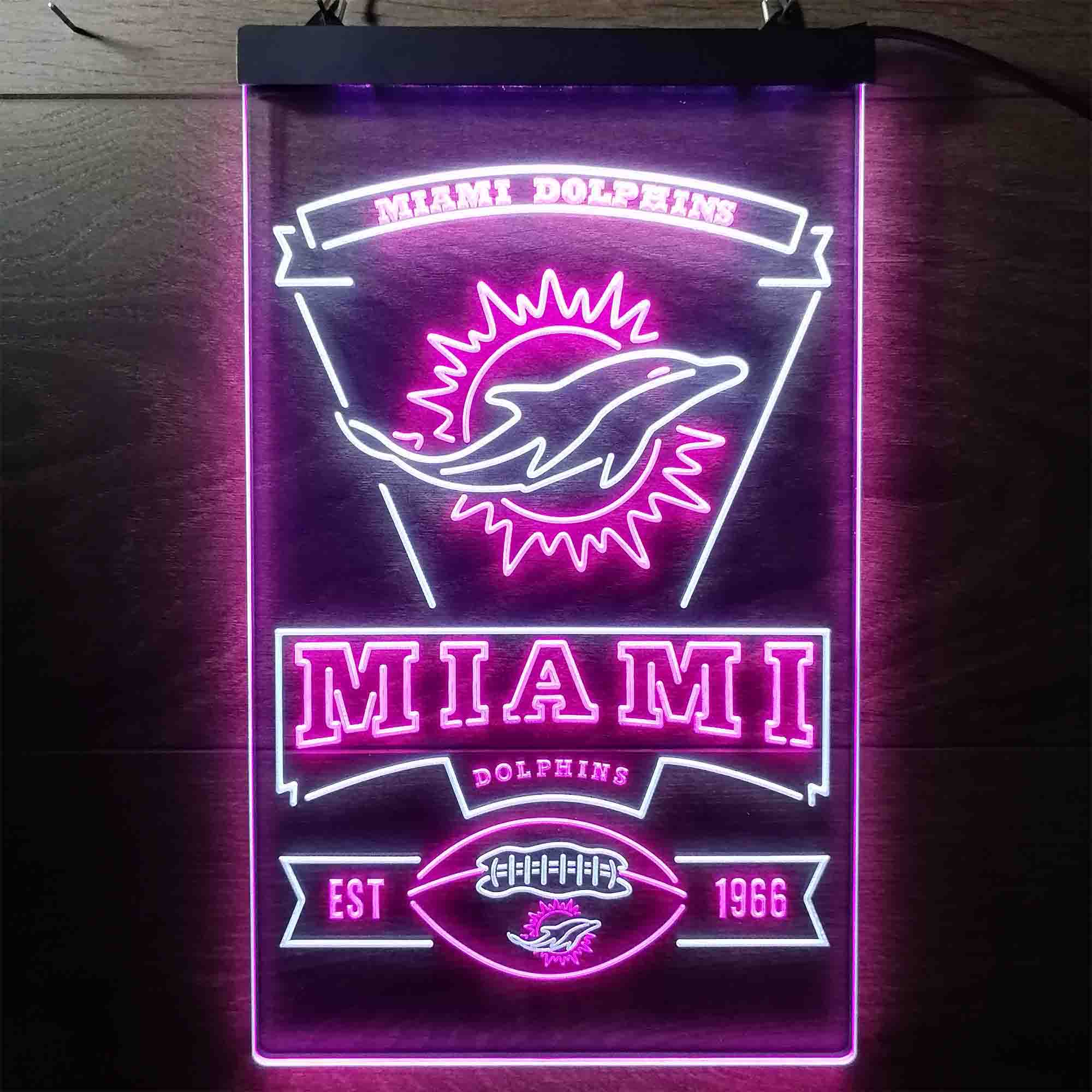 Miami Dolphins Memorabilia Neon Bar Led Light Sign