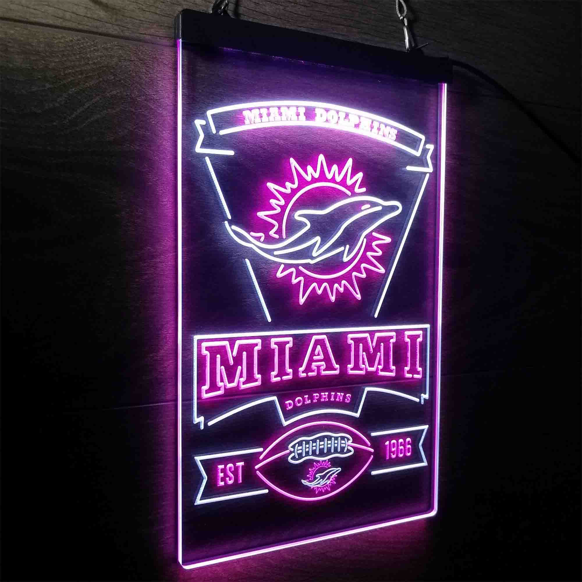 Miami Dolphins Memorabilia Neon Bar Led Light Sign