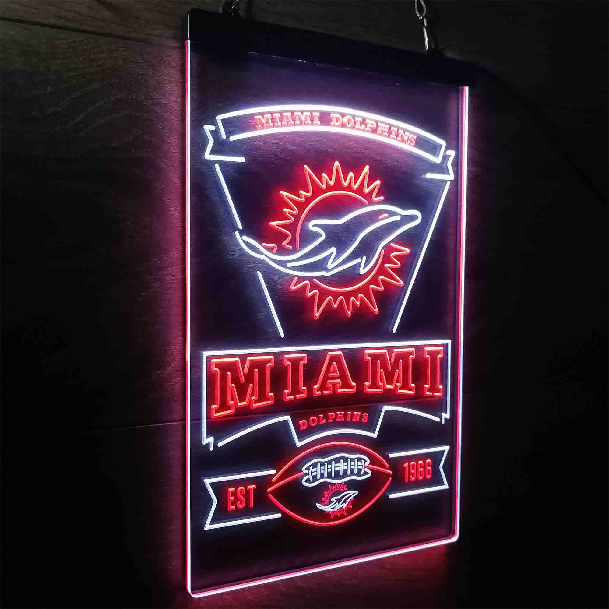 Miami Dolphins Memorabilia Neon Bar Led Light Sign