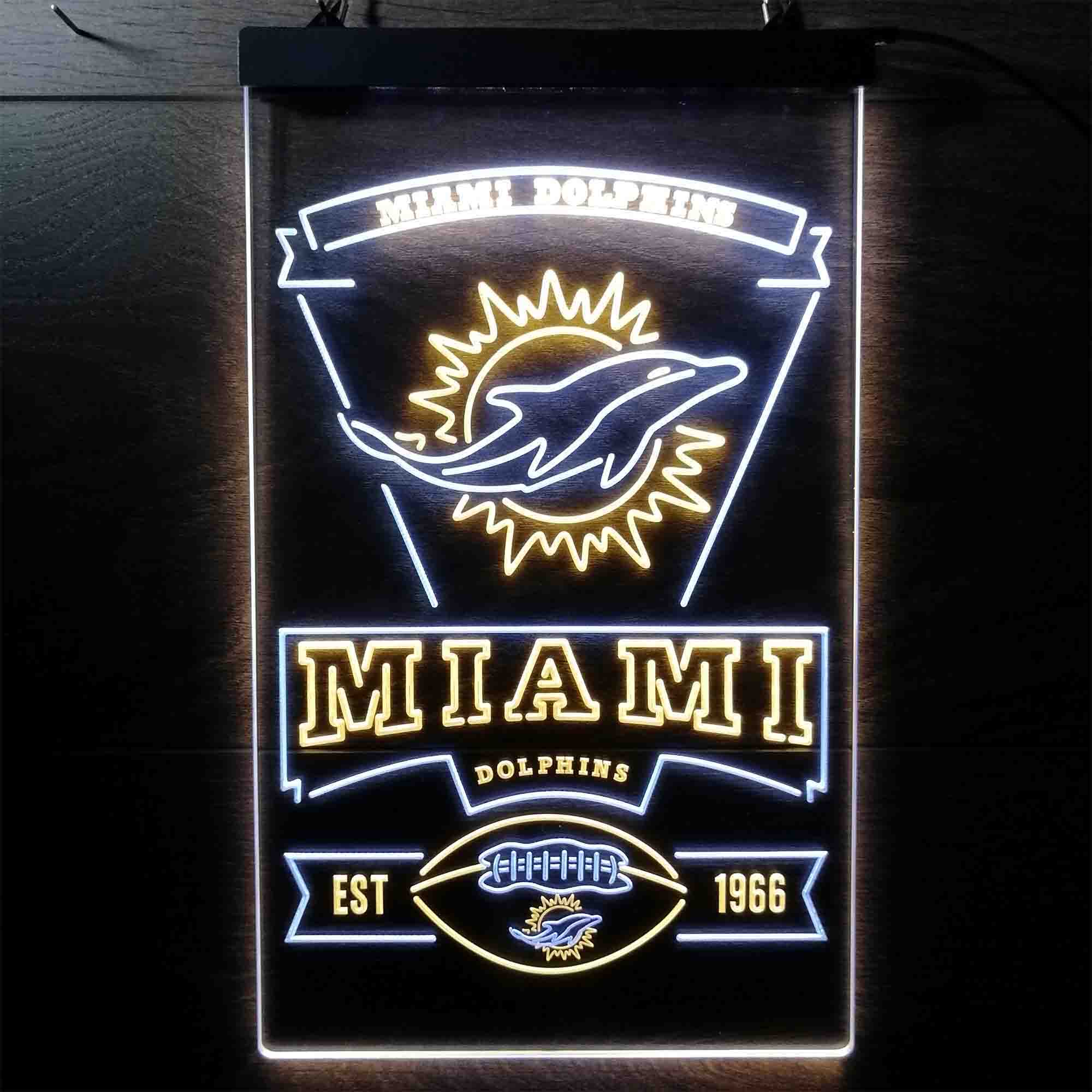 Miami Dolphins Memorabilia Neon Bar Led Light Sign