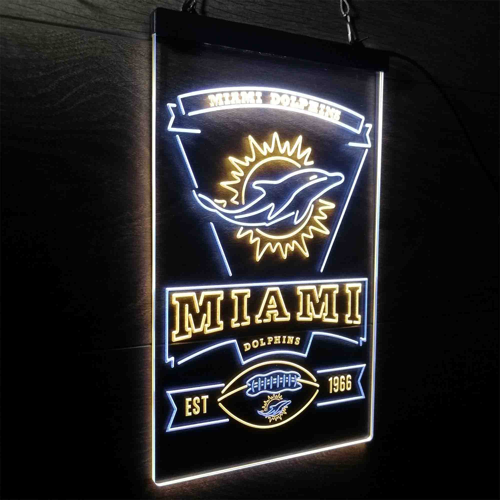 Miami Dolphins Memorabilia Neon Bar Led Light Sign