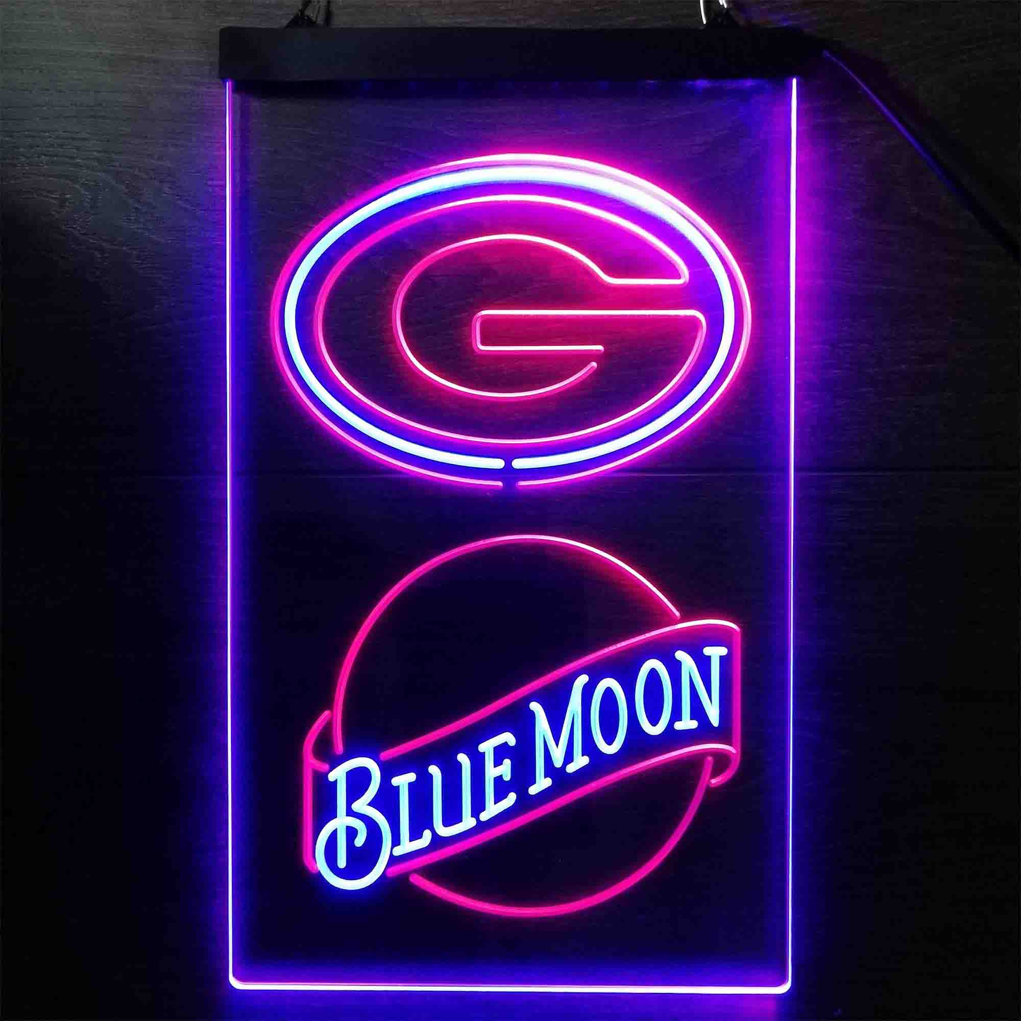 Blue Moon Bar Green Bay Packers Est. 1919 Neon-Like LED Sign - ProLedSign