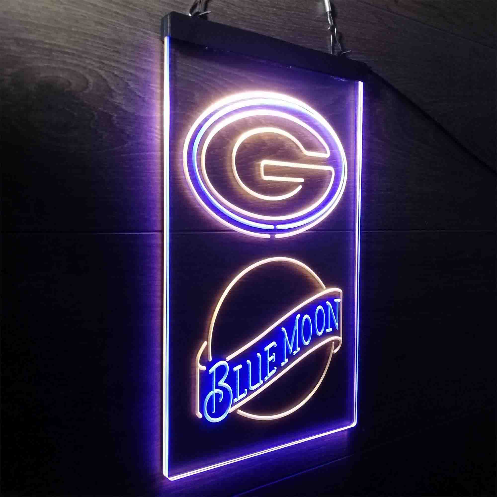 Blue Moon Bar Green Bay Packers Est. 1919 Neon-Like LED Sign - ProLedSign