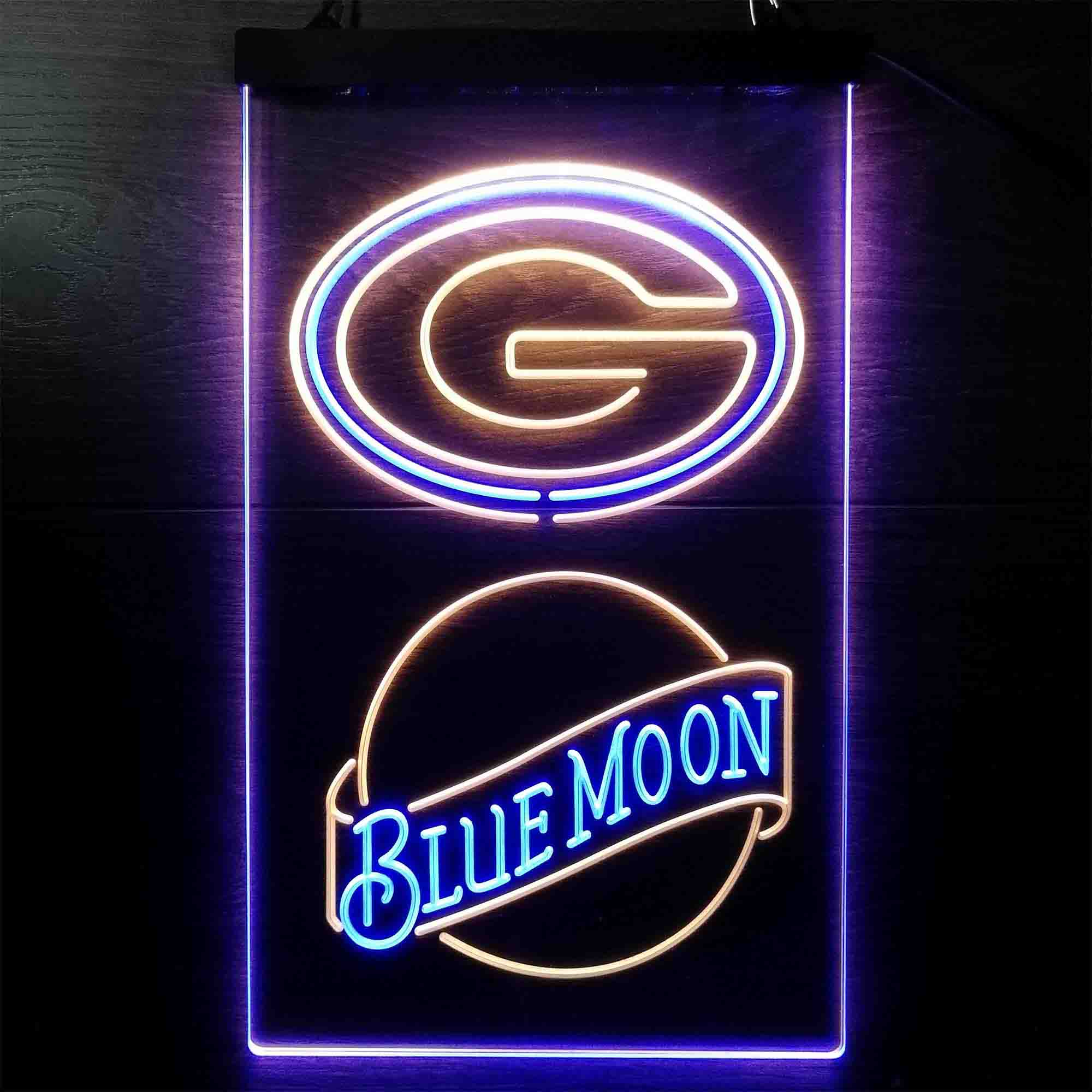 Blue Moon Bar Green Bay Packers Est. 1919 Neon-Like LED Sign - ProLedSign