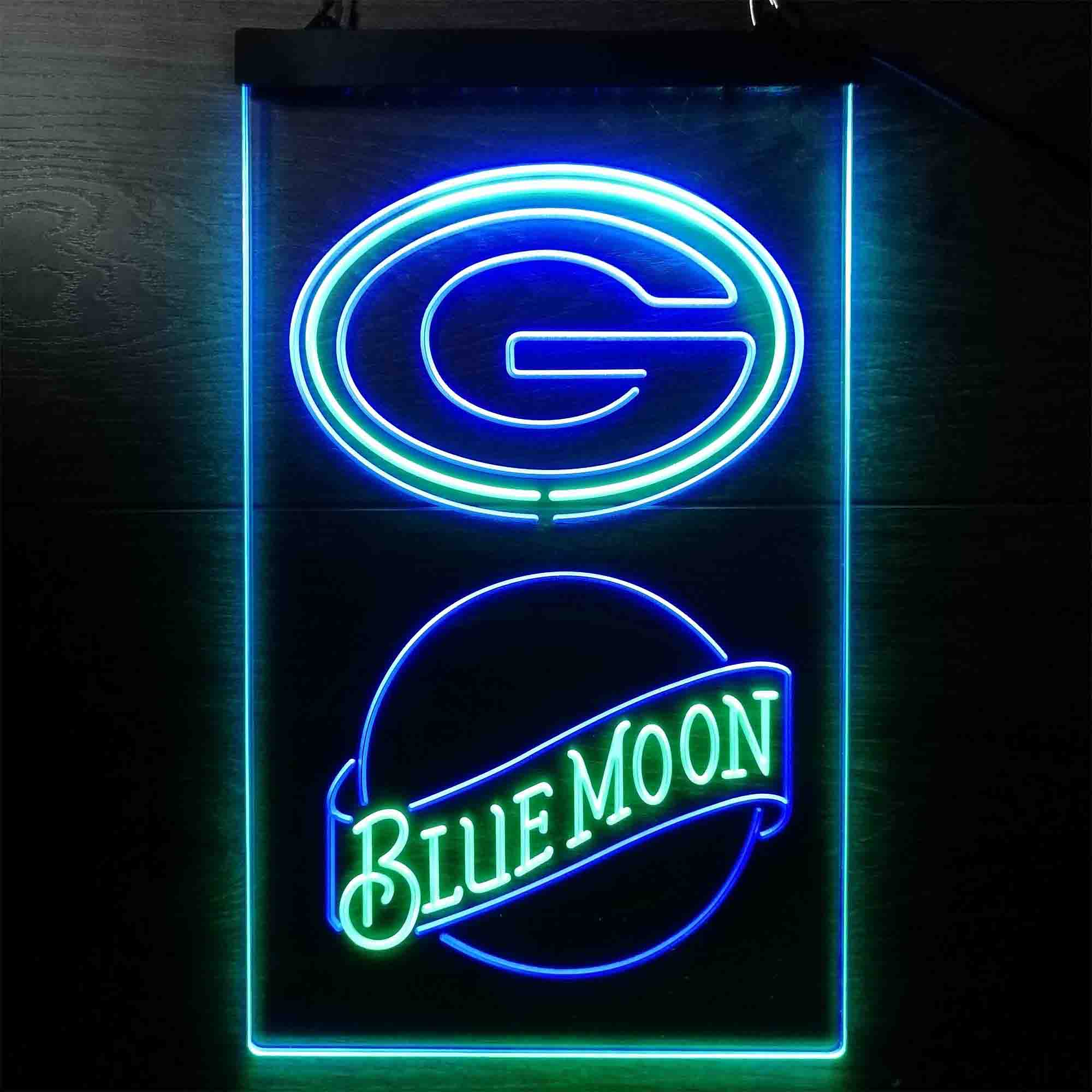 Blue Moon Bar Green Bay Packers Est. 1919 Neon-Like LED Sign - ProLedSign