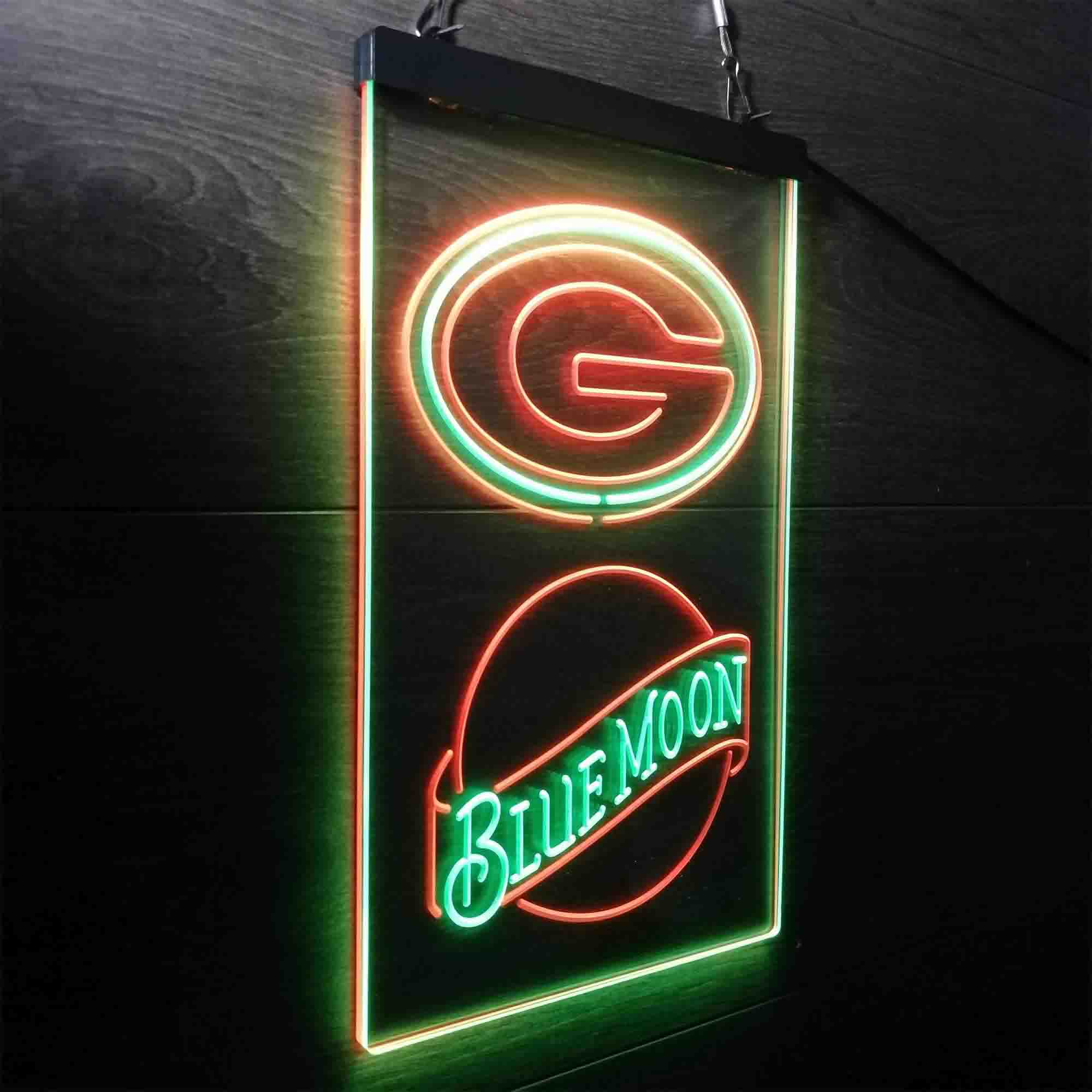 Blue Moon Bar Green Bay Packers Est. 1919 Neon-Like LED Sign - ProLedSign