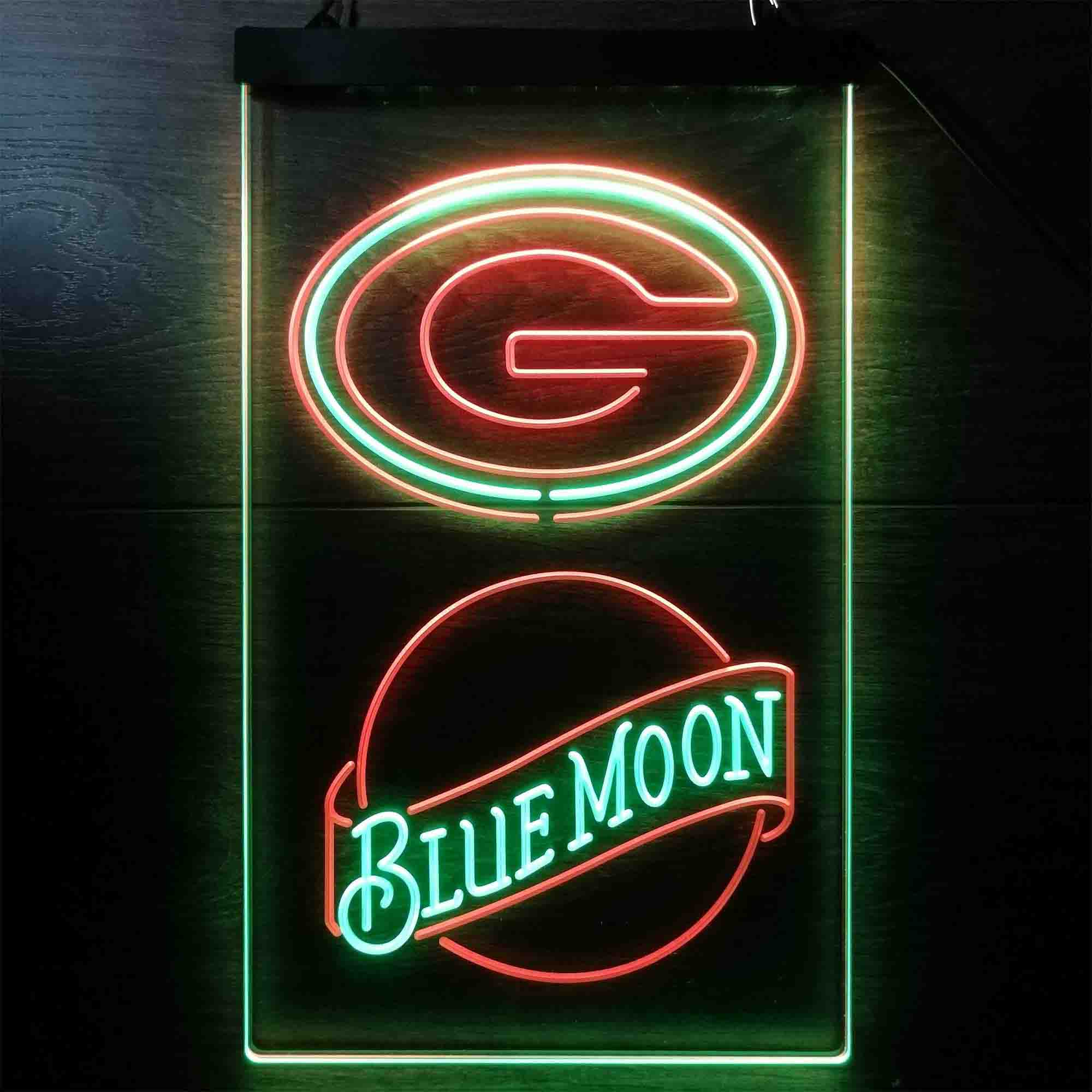 Blue Moon Bar Green Bay Packers Est. 1919 Neon-Like LED Sign - ProLedSign