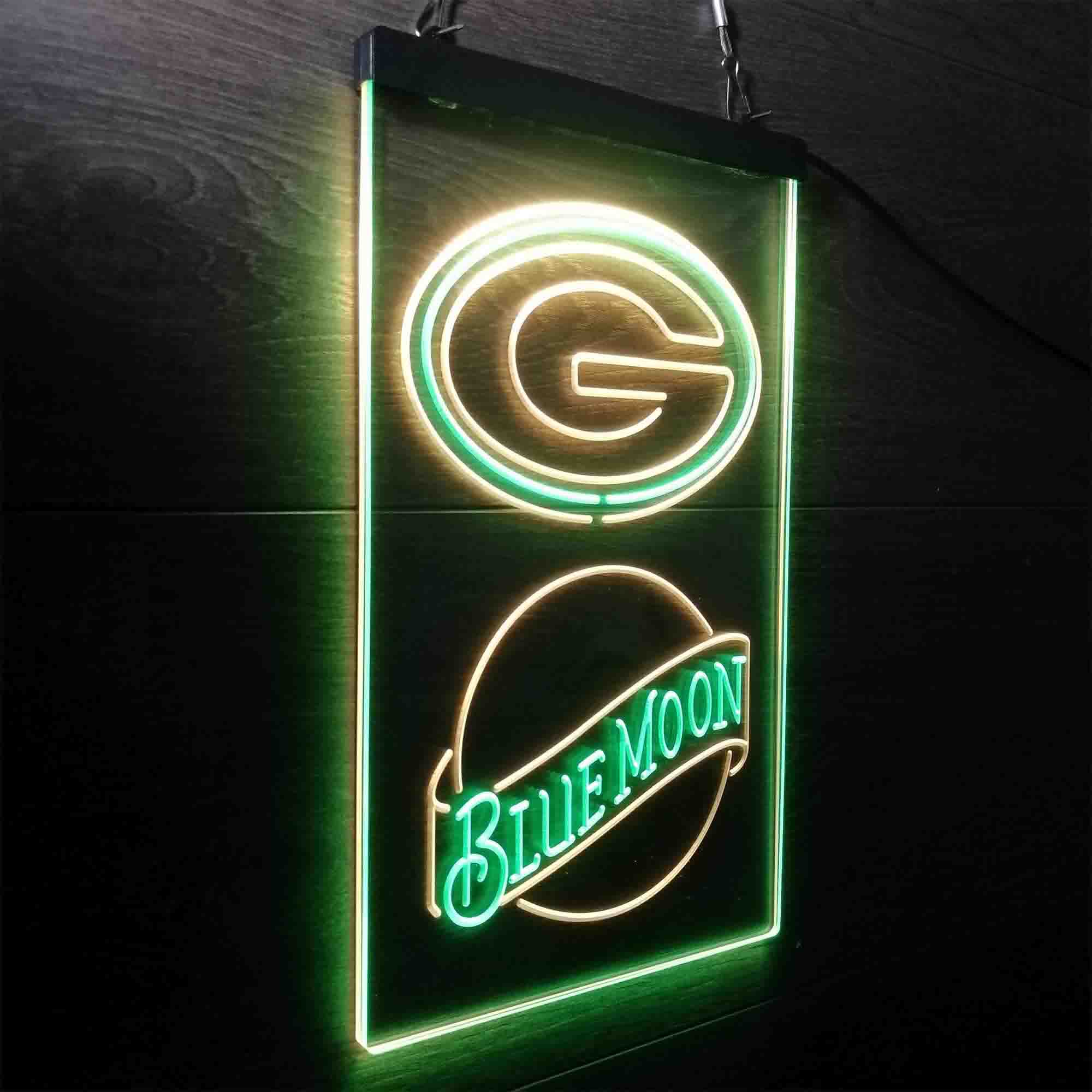 Blue Moon Bar Green Bay Packers Est. 1919 Neon-Like LED Sign - ProLedSign