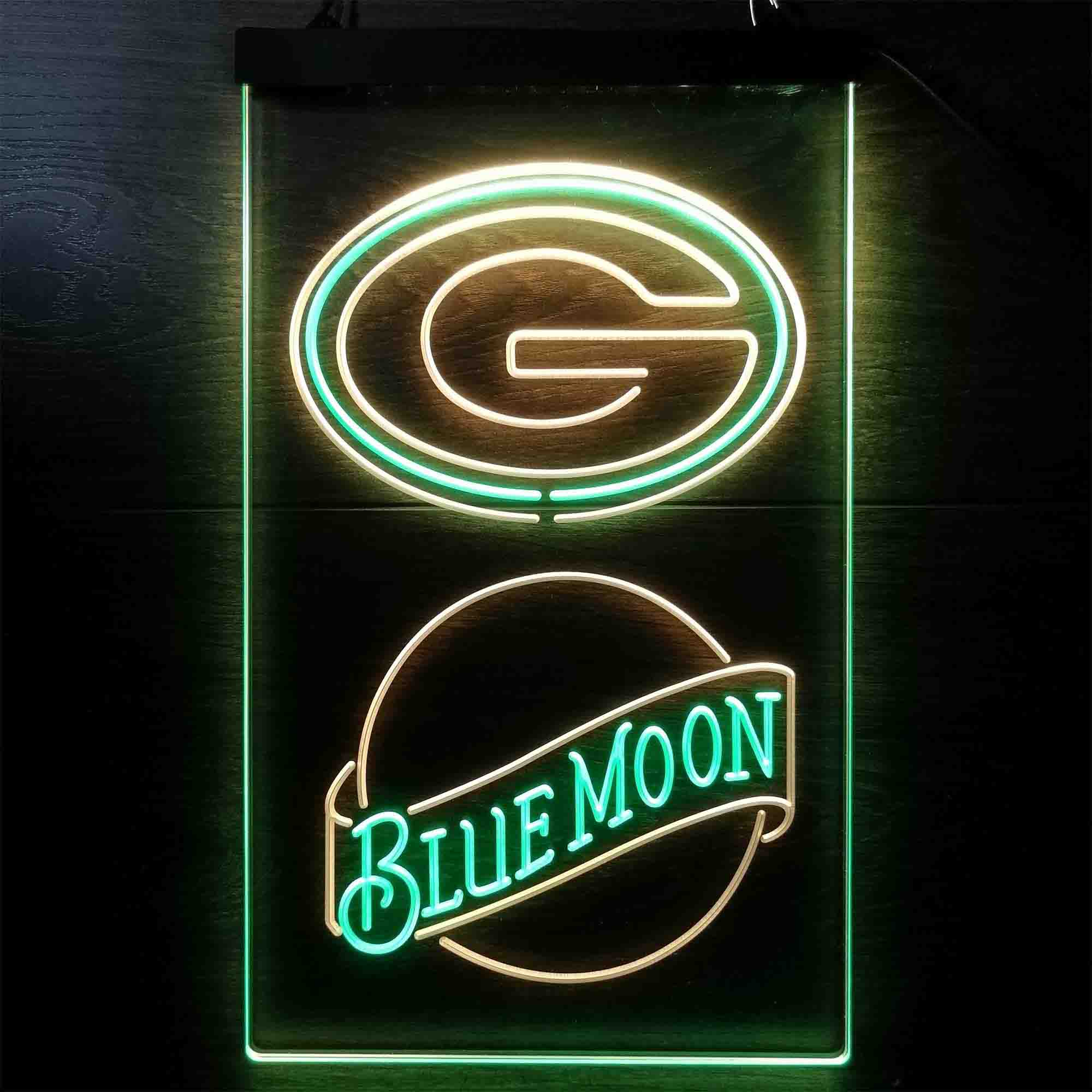 Blue Moon Bar Green Bay Packers Est. 1919 Neon-Like LED Sign - ProLedSign