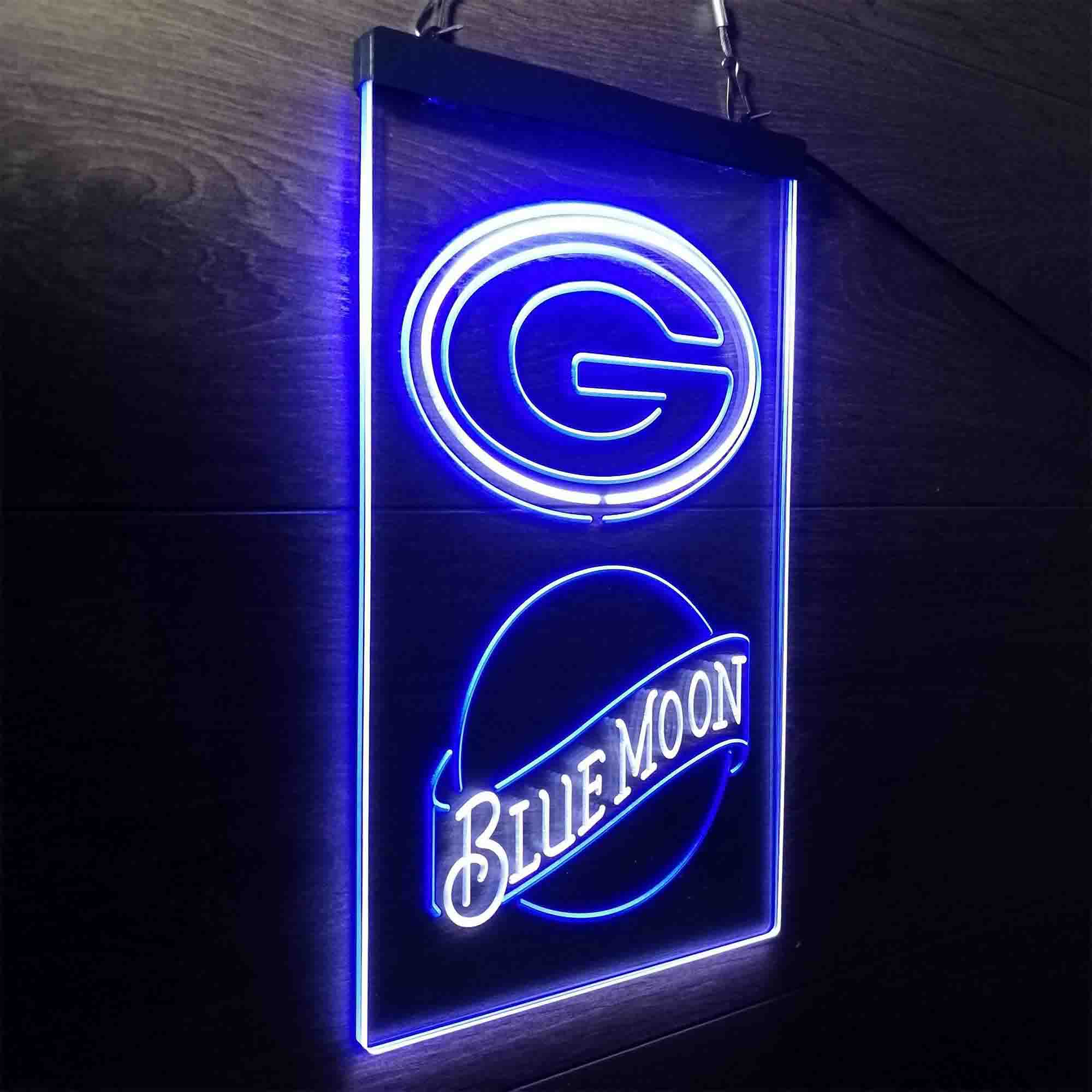 Blue Moon Bar Green Bay Packers Est. 1919 Neon-Like LED Sign - ProLedSign