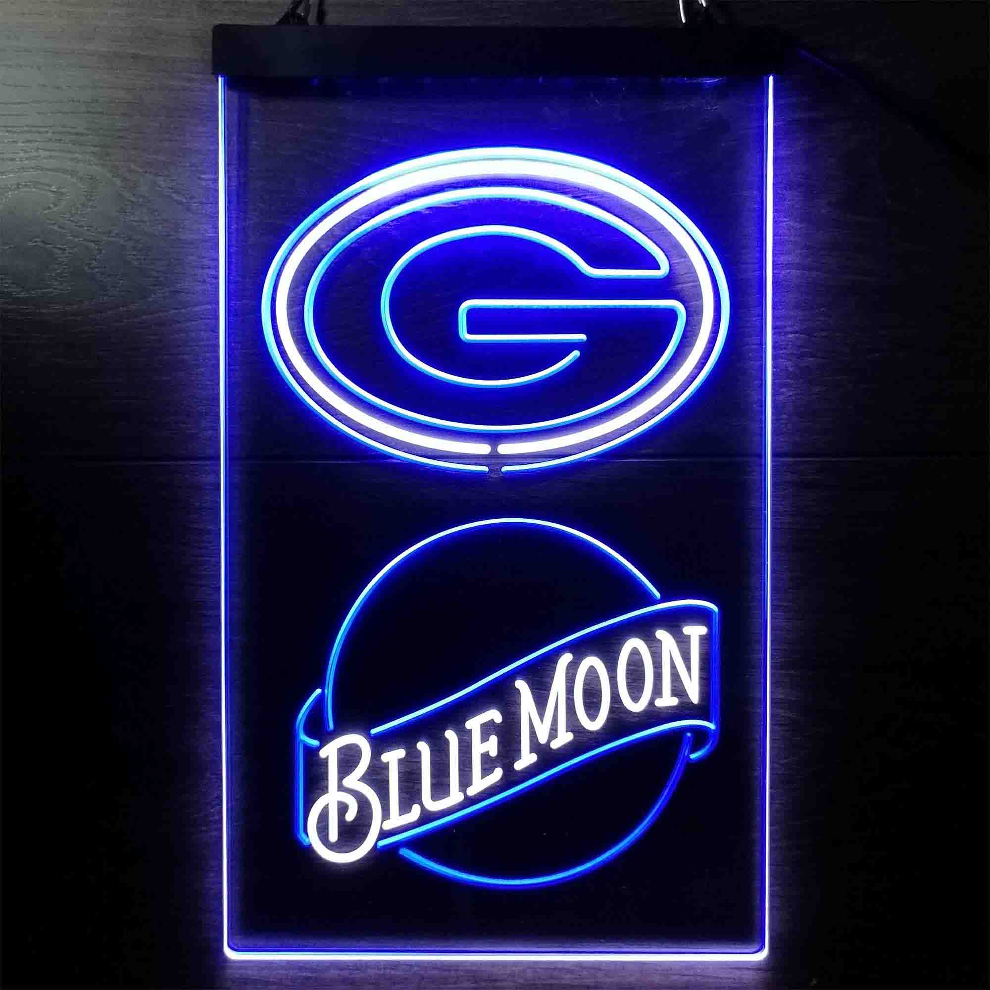 Blue Moon Bar Green Bay Packers Est. 1919 Neon-Like LED Sign - ProLedSign