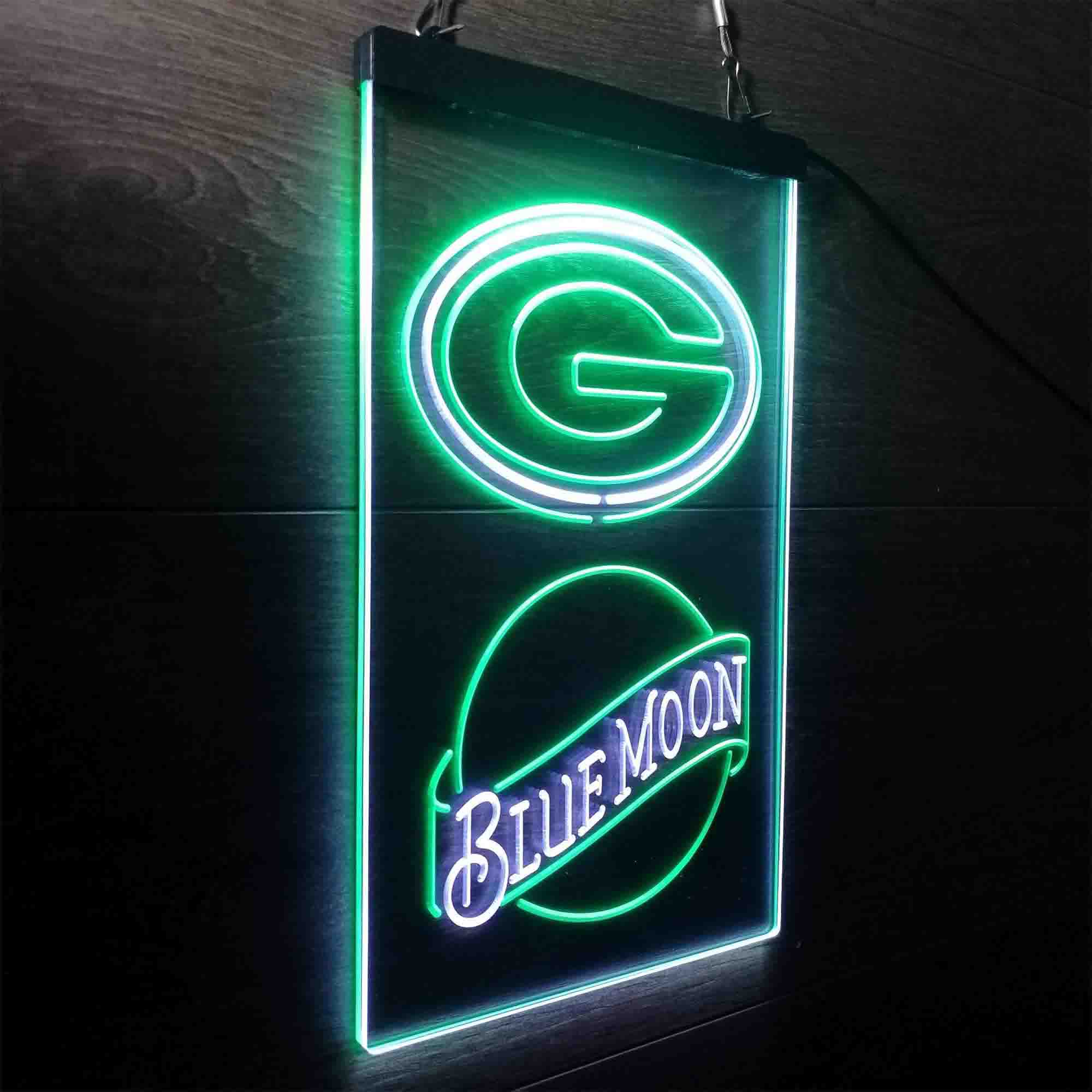 Blue Moon Bar Green Bay Packers Est. 1919 Neon-Like LED Sign - ProLedSign