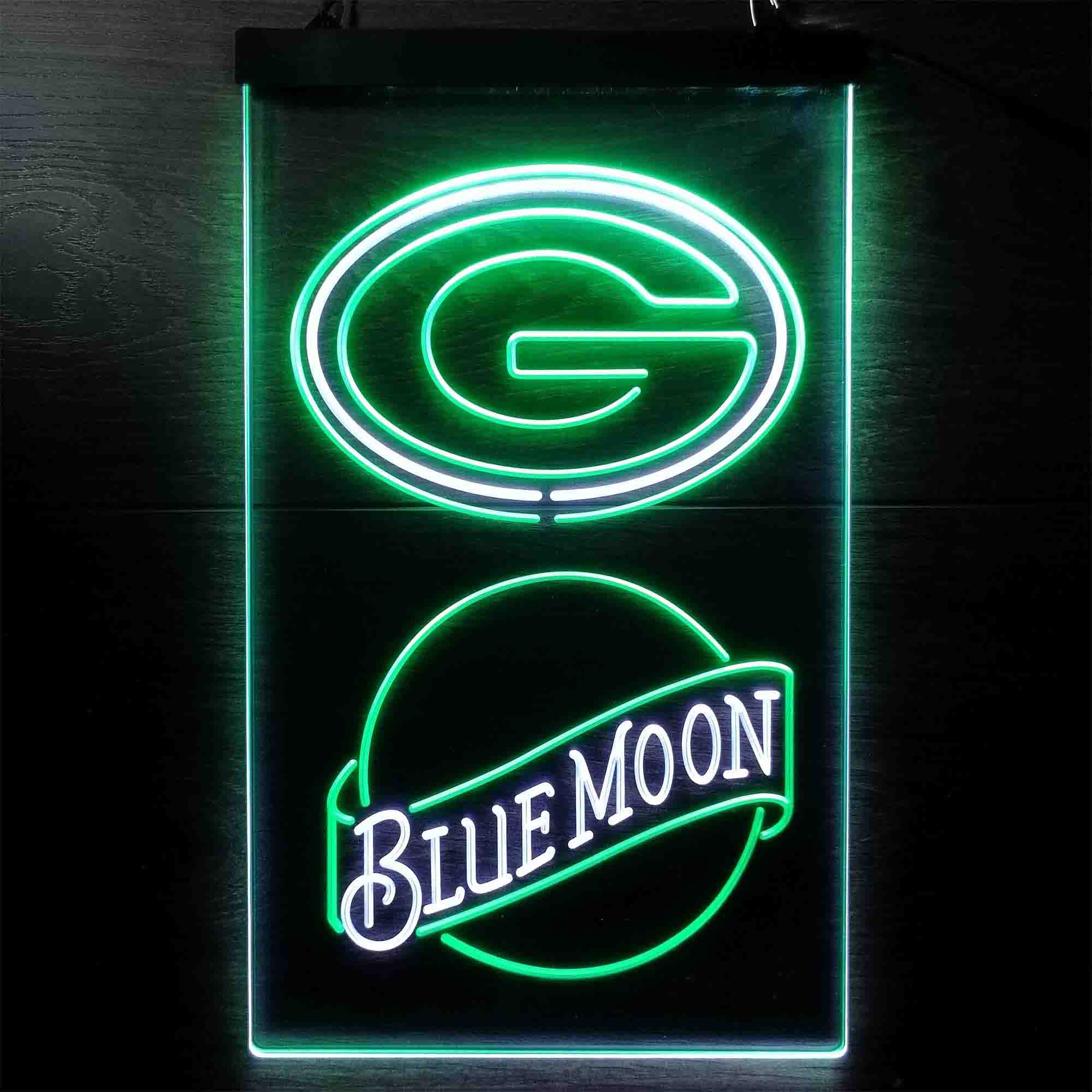 Blue Moon Bar Green Bay Packers Est. 1919 Neon-Like LED Sign